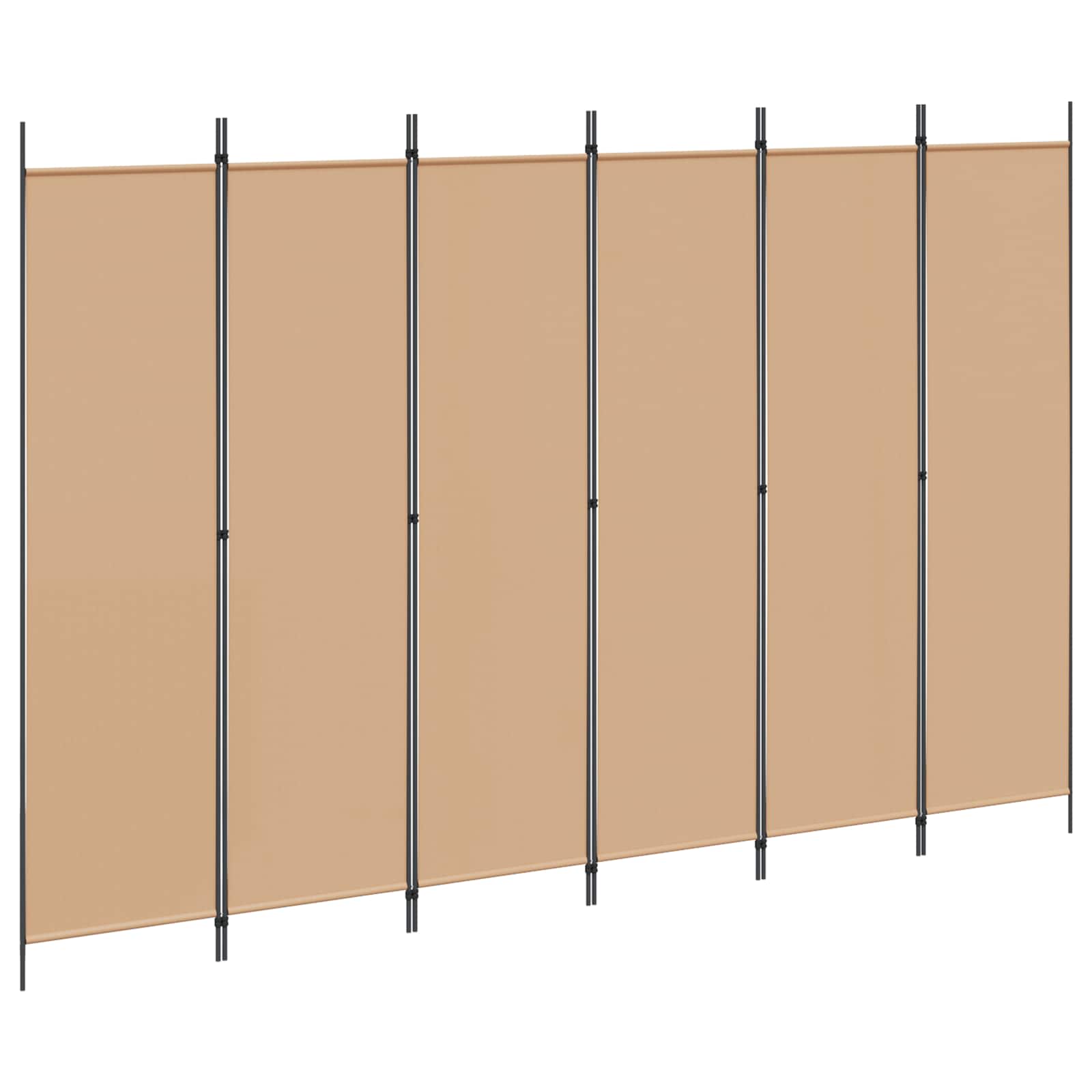 Razdjelnik prostora s 6 panela Bež 300 x 200 cm Tkanina