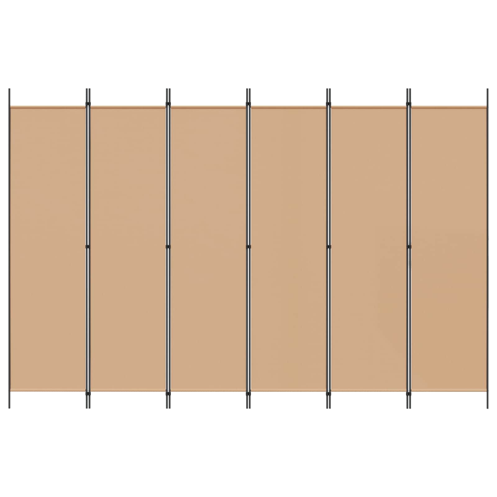 Razdjelnik prostora s 6 panela Bež 300 x 200 cm Tkanina