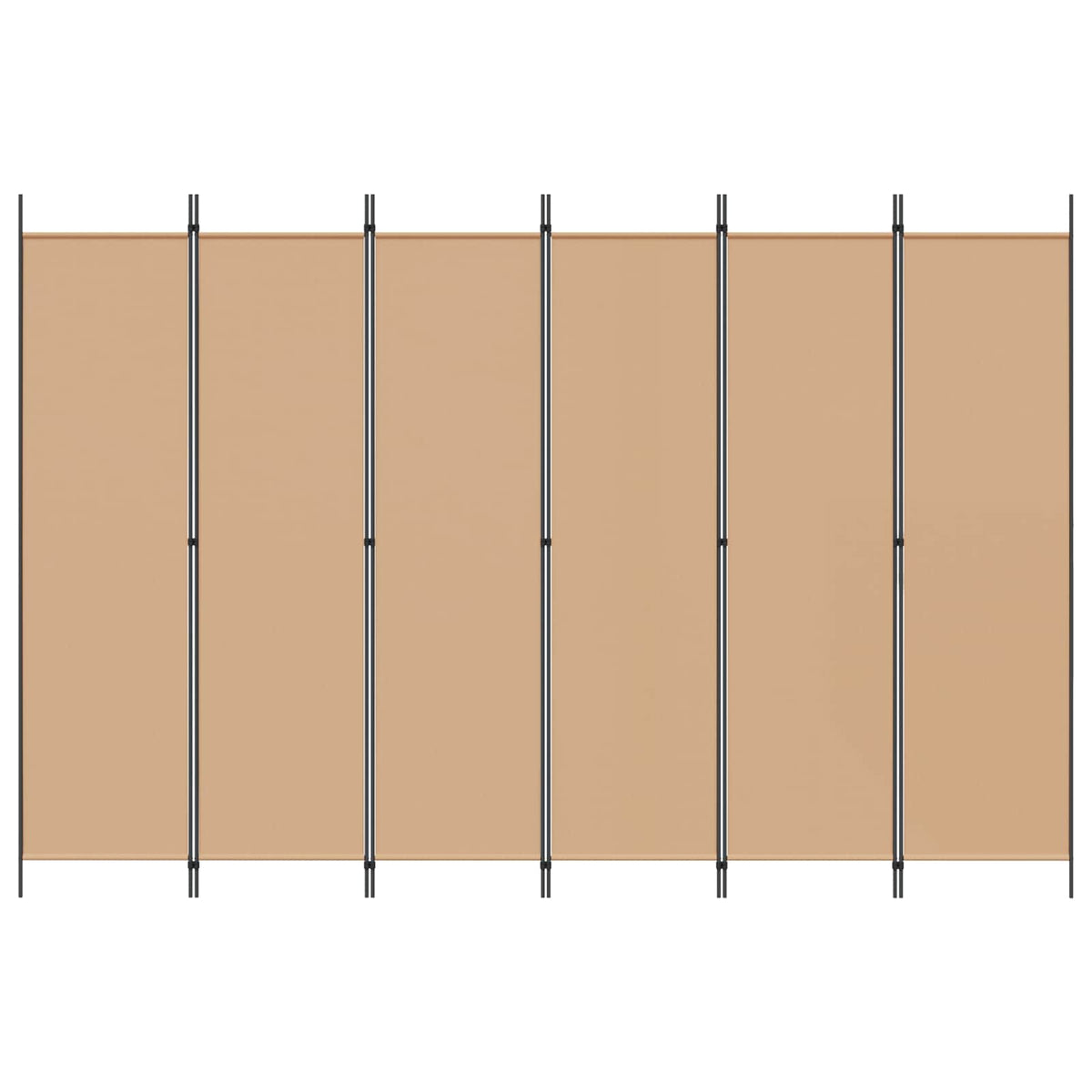 Razdjelnik prostora s 6 panela Bež 300 x 200 cm Tkanina