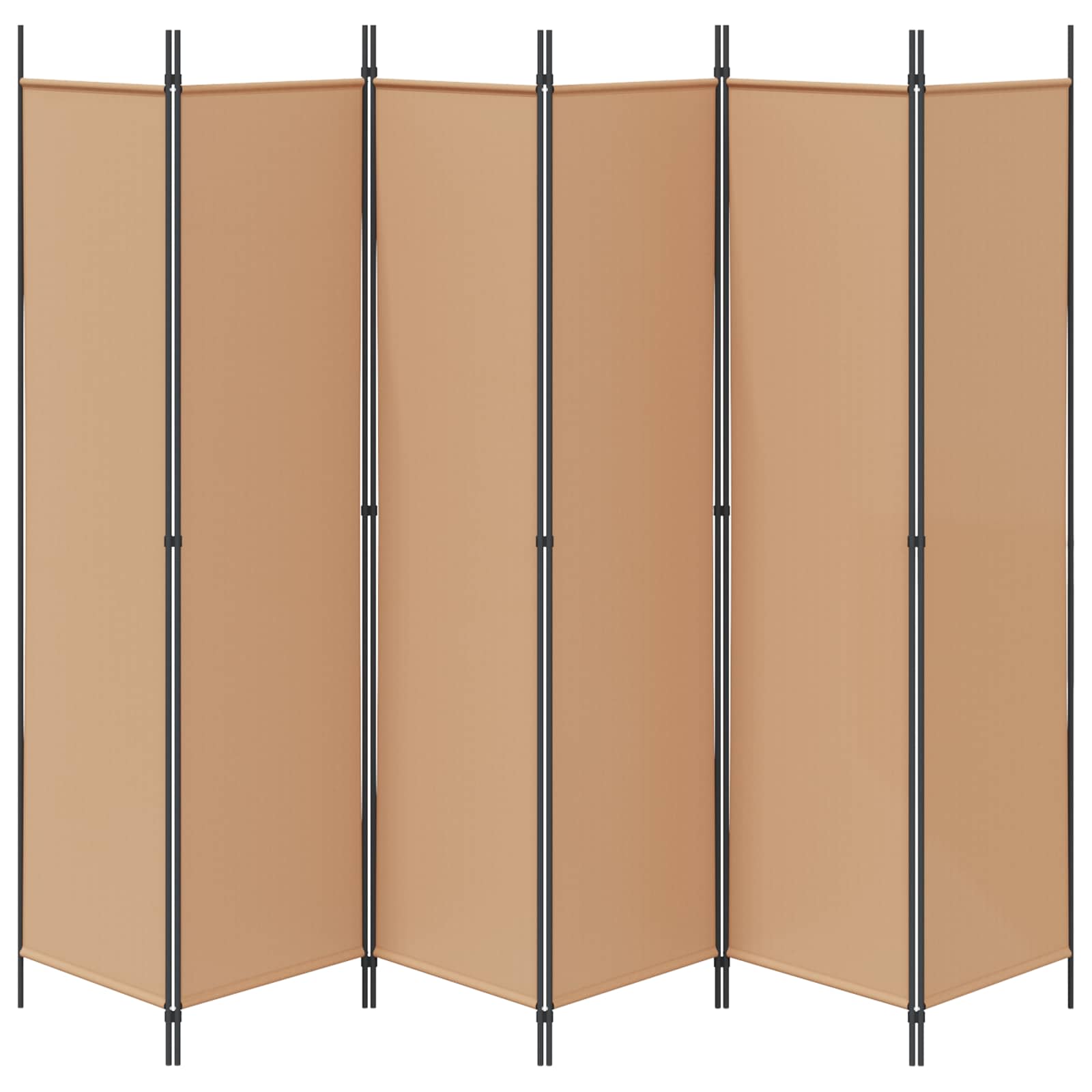 Razdjelnik prostora s 6 panela Bež 300 x 200 cm Tkanina