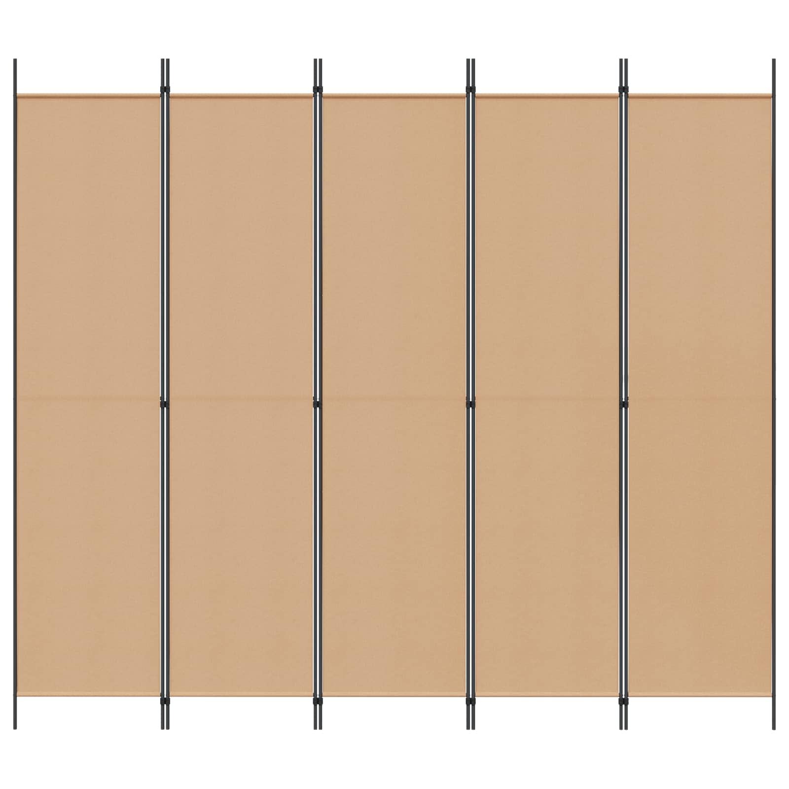 5-Panelni Pregrađivač Bež 250 x 220 cm Tkanina