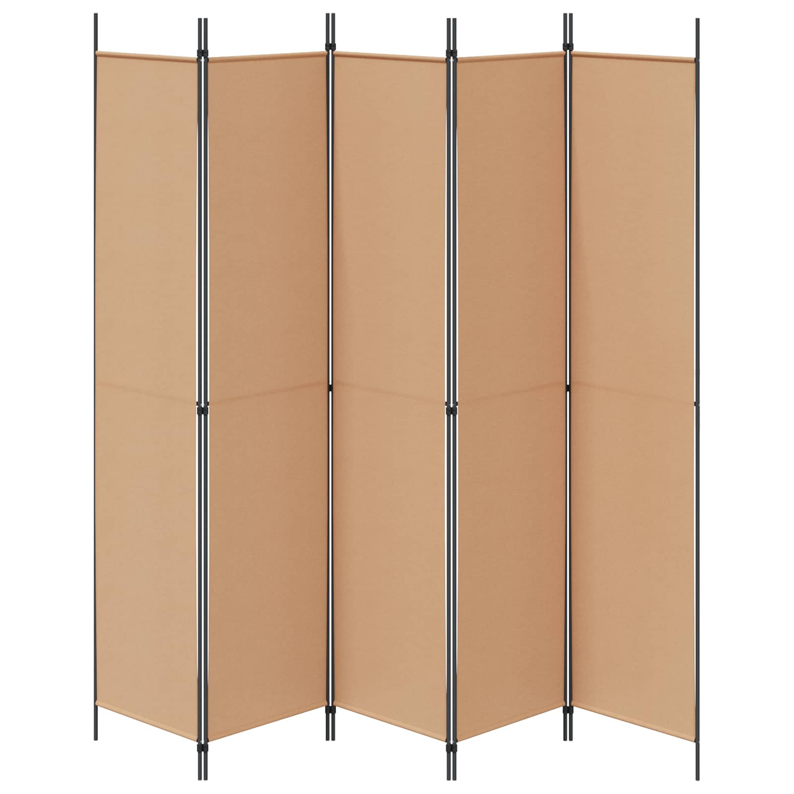 5-Panelni Pregrađivač Bež 250 x 220 cm Tkanina