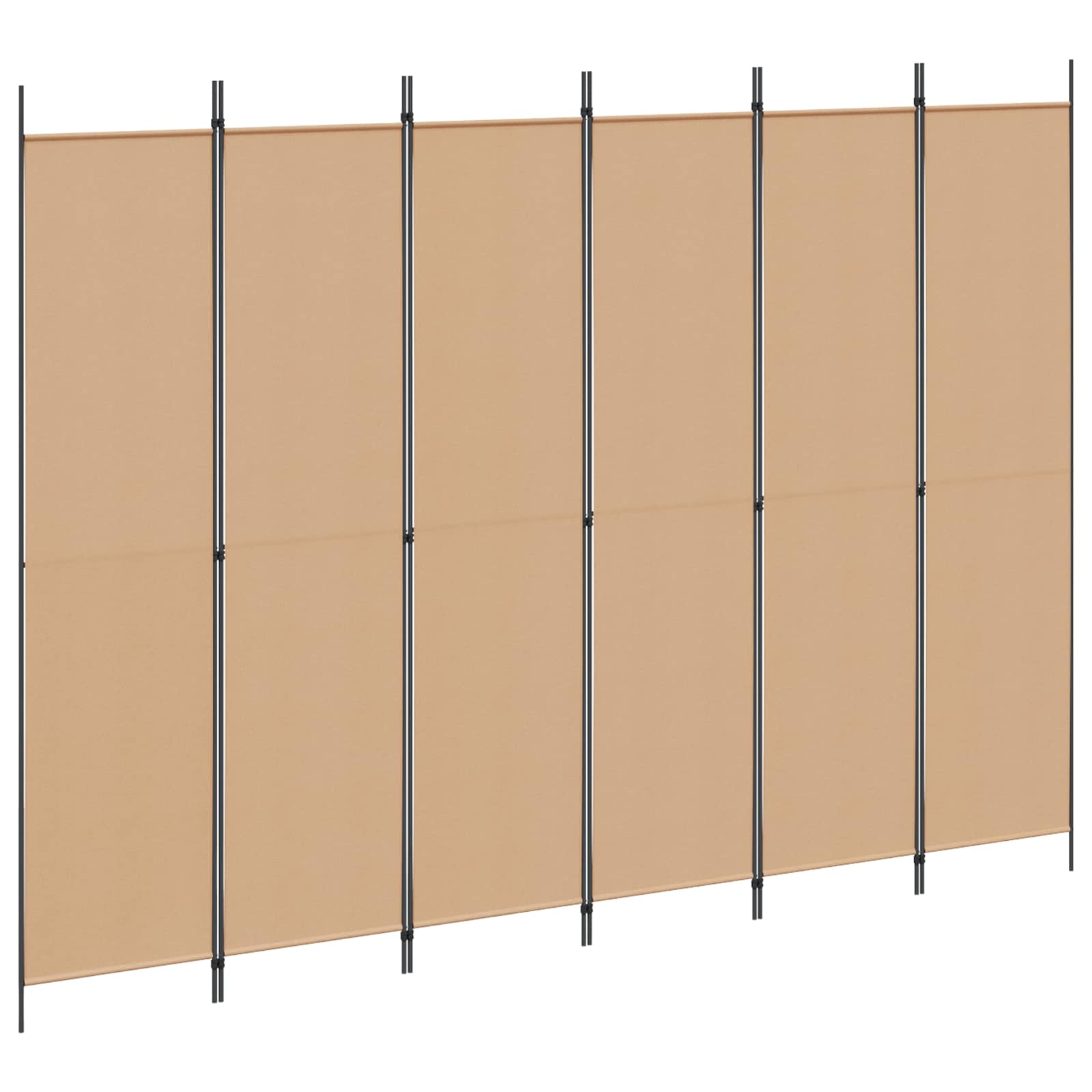 Razdjelnik prostora s 6 panela Bež 300 x 220 cm Tkanina