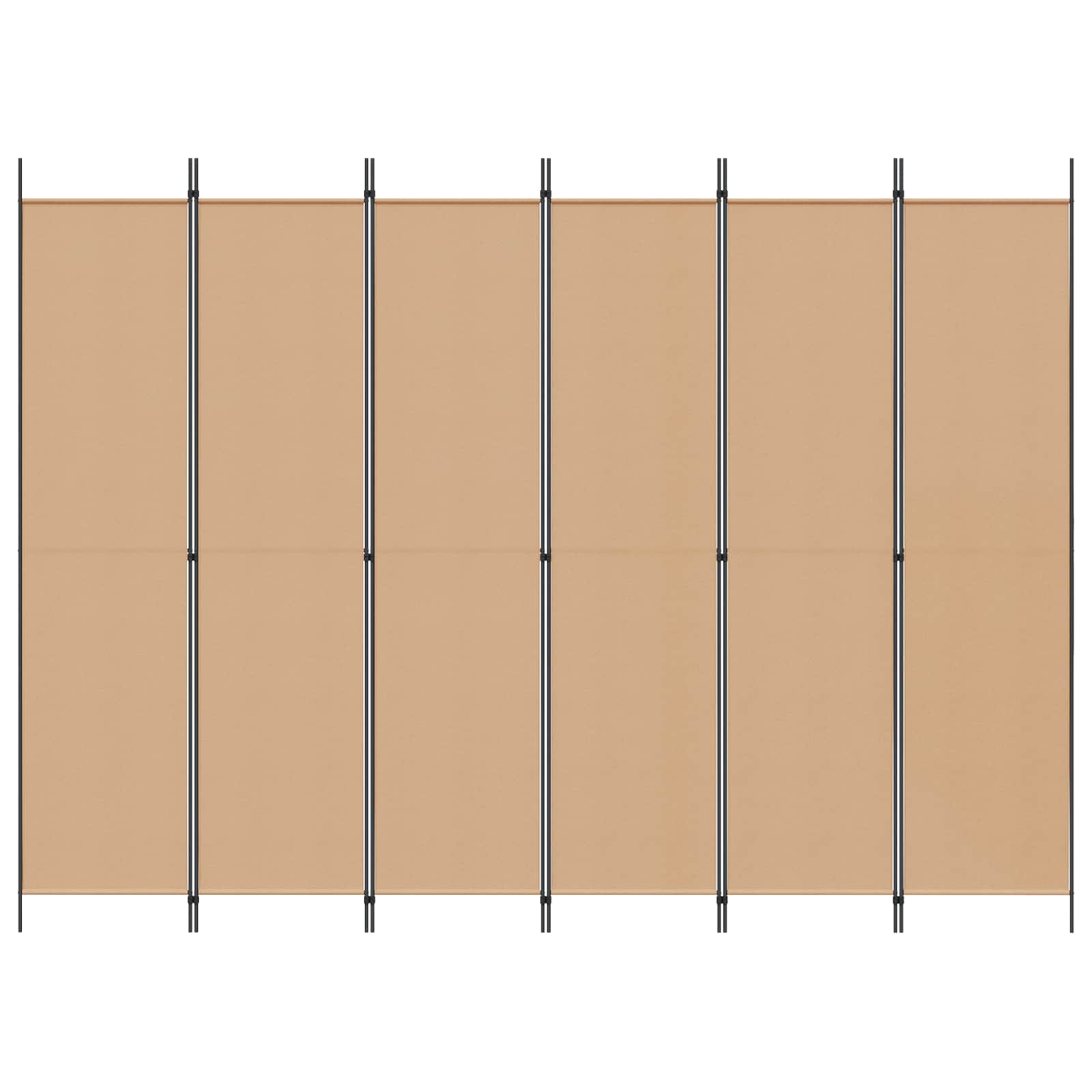 Razdjelnik prostora s 6 panela Bež 300 x 220 cm Tkanina