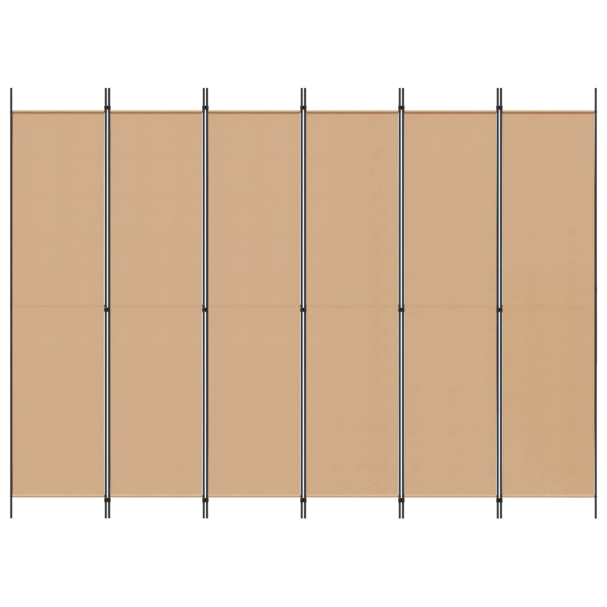 Razdjelnik prostora s 6 panela Bež 300 x 220 cm Tkanina
