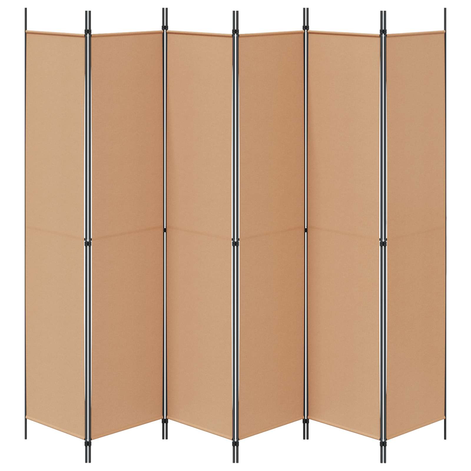 Razdjelnik prostora s 6 panela Bež 300 x 220 cm Tkanina