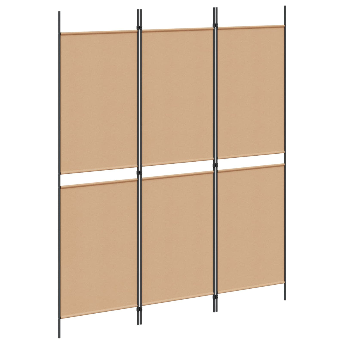 3-Panelni Pregradni Zid Bež 150 x 180 cm Tkanina