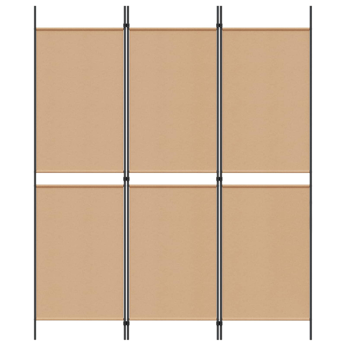 3-Panelni Pregradni Zid Bež 150 x 180 cm Tkanina