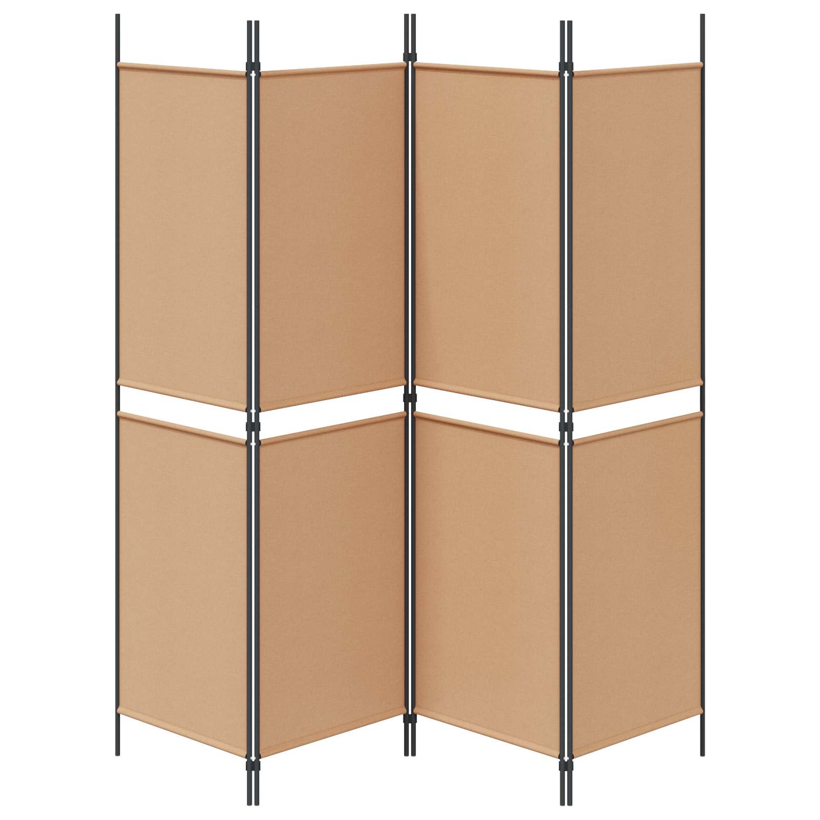 4-panelni pregradni zid Bež 200 x 180 cm Tkanina