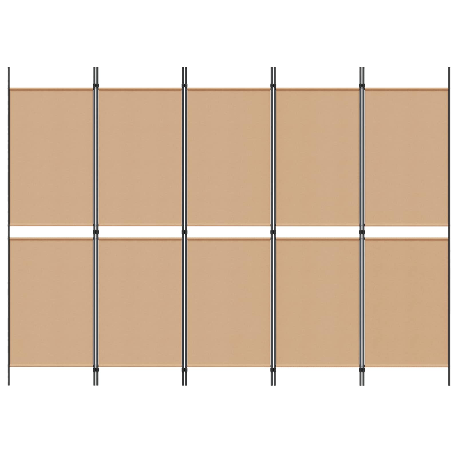5-Panel Razdjelnik Bež 250 x 180 cm Tkanina