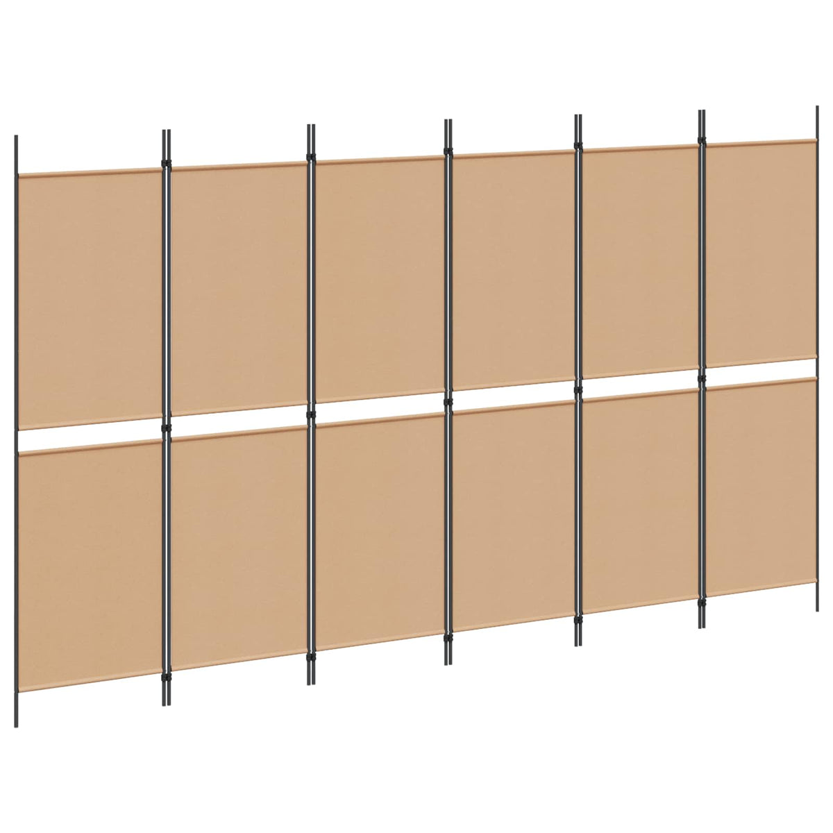 Razdjelnik prostora s 6 panela Bež 300 x 180 cm Tkanina