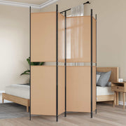 4-Panelski Paravan Bež 200 x 200 cm Tkanina