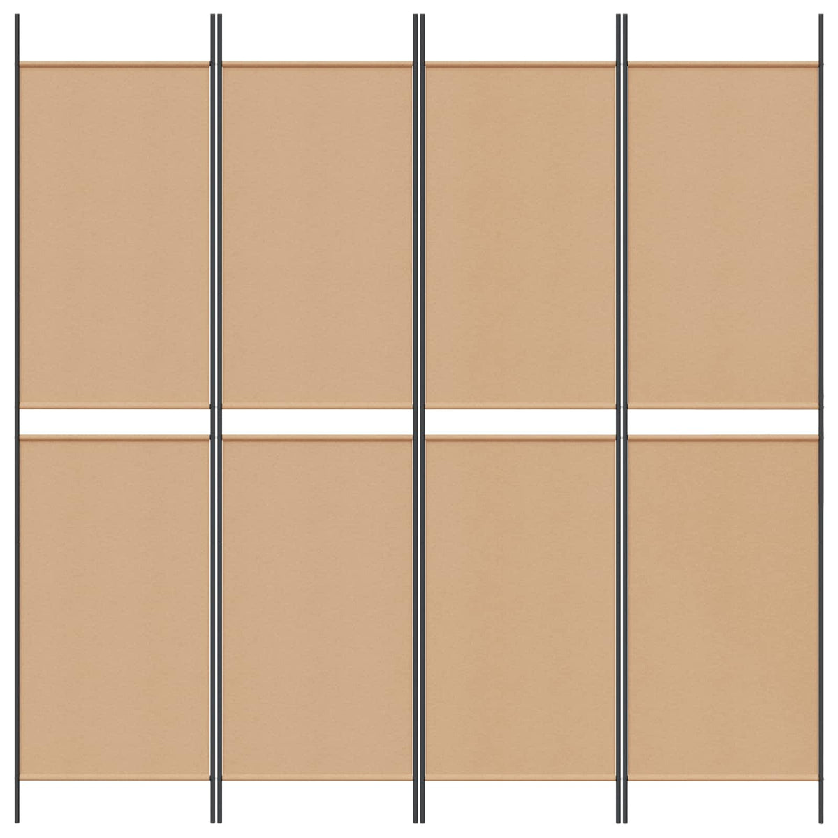 4-Panelski Paravan Bež 200 x 200 cm Tkanina