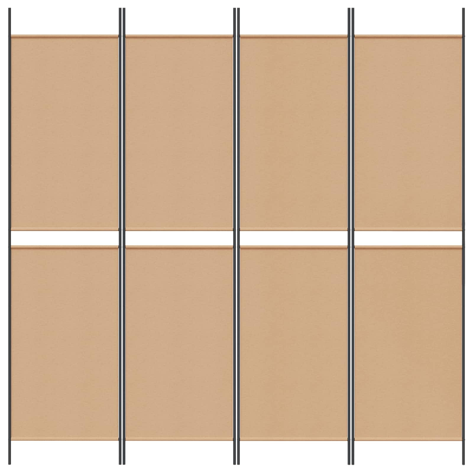 4-Panelski Paravan Bež 200 x 200 cm Tkanina
