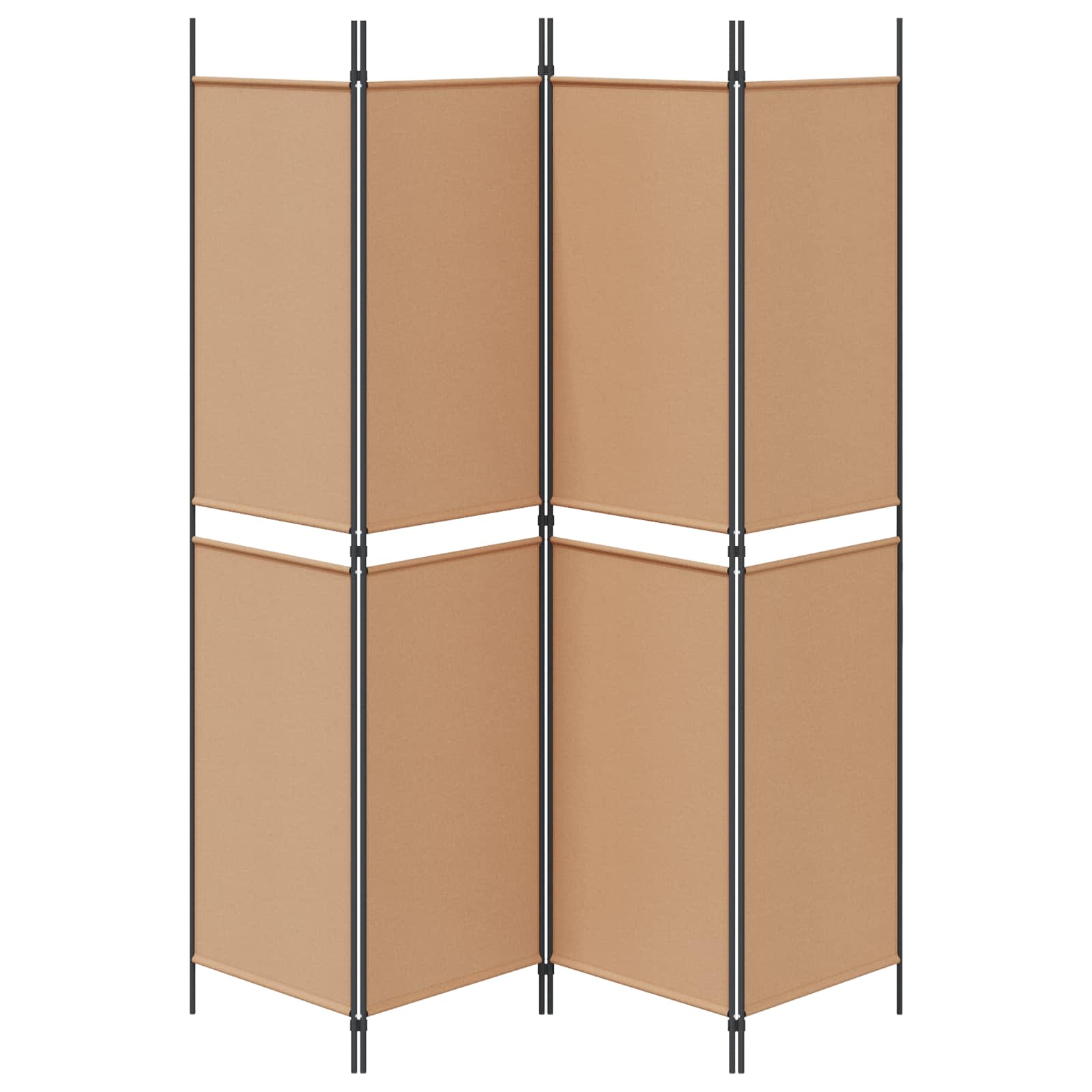 4-Panelski Paravan Bež 200 x 200 cm Tkanina