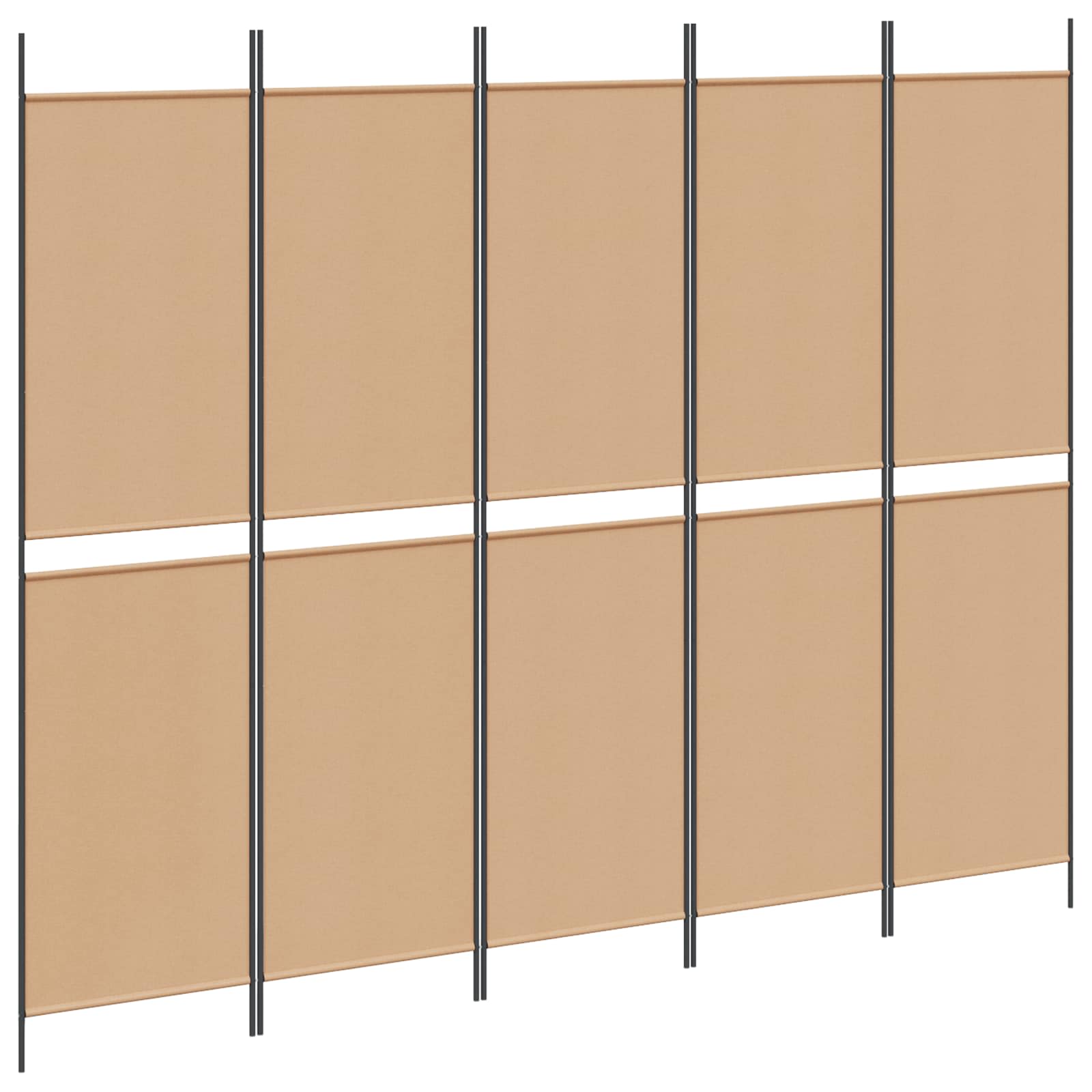 5-Panelni Pregrađivač Bež 250 x 200 cm Tkanina