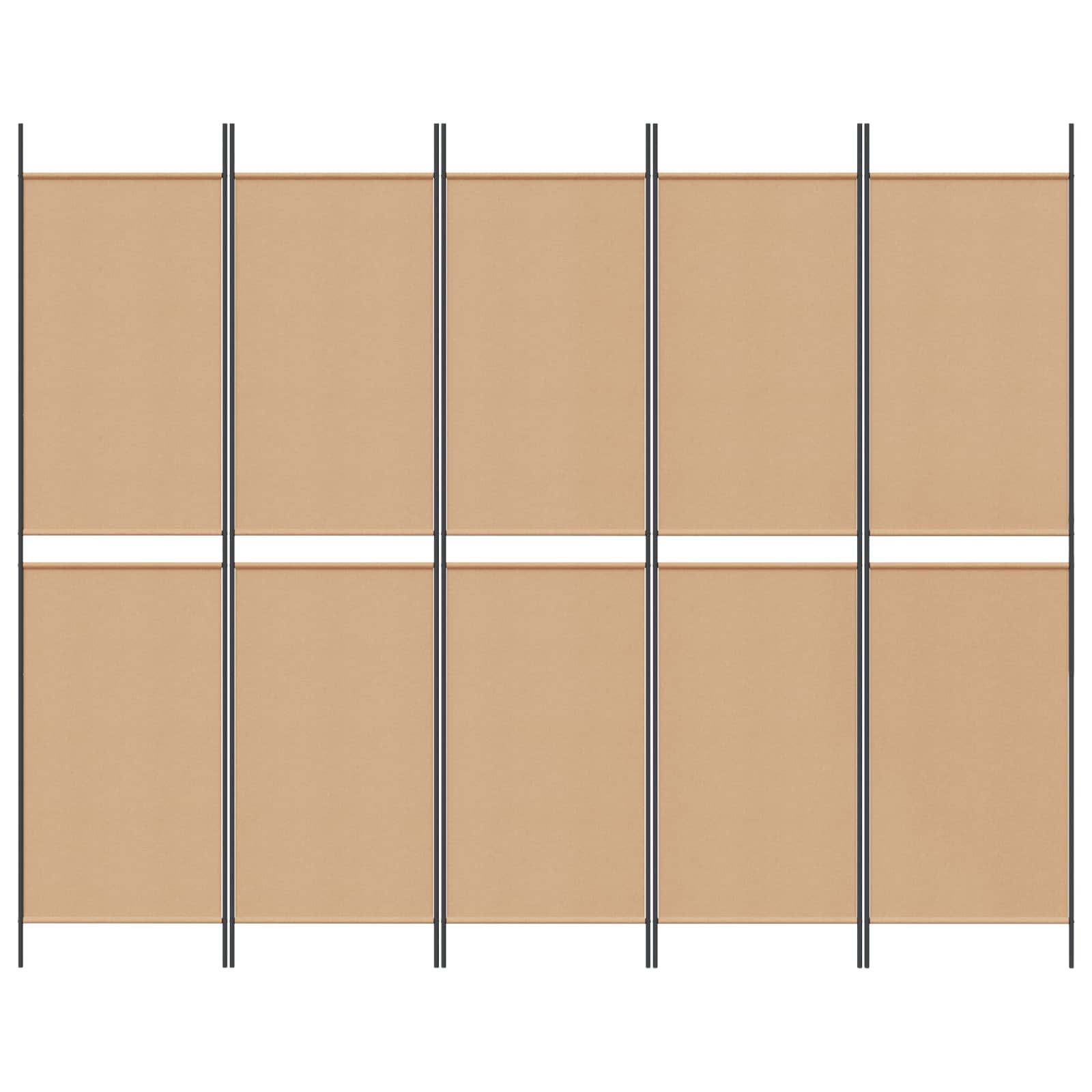 5-Panelni Pregrađivač Bež 250 x 200 cm Tkanina