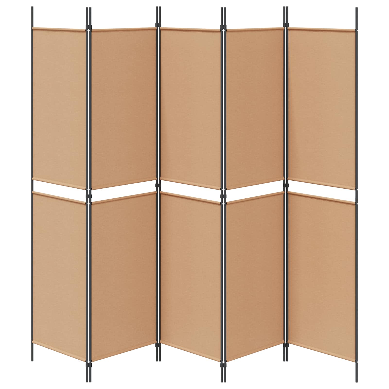5-Panelni Pregrađivač Bež 250 x 200 cm Tkanina