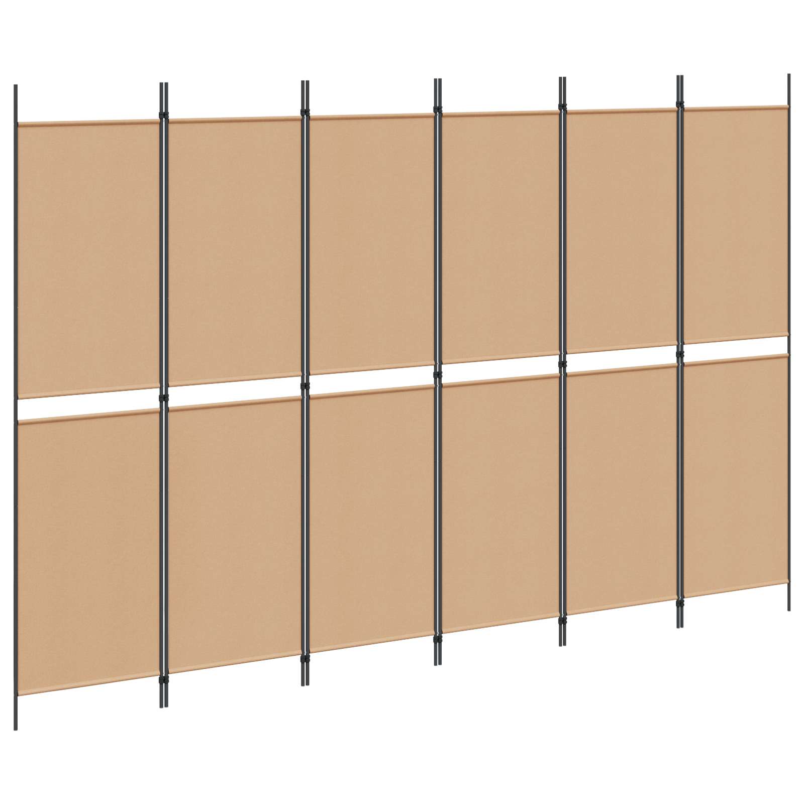 Razdjelnik prostora s 6 panela Bež 300 x 200 cm Tkanina