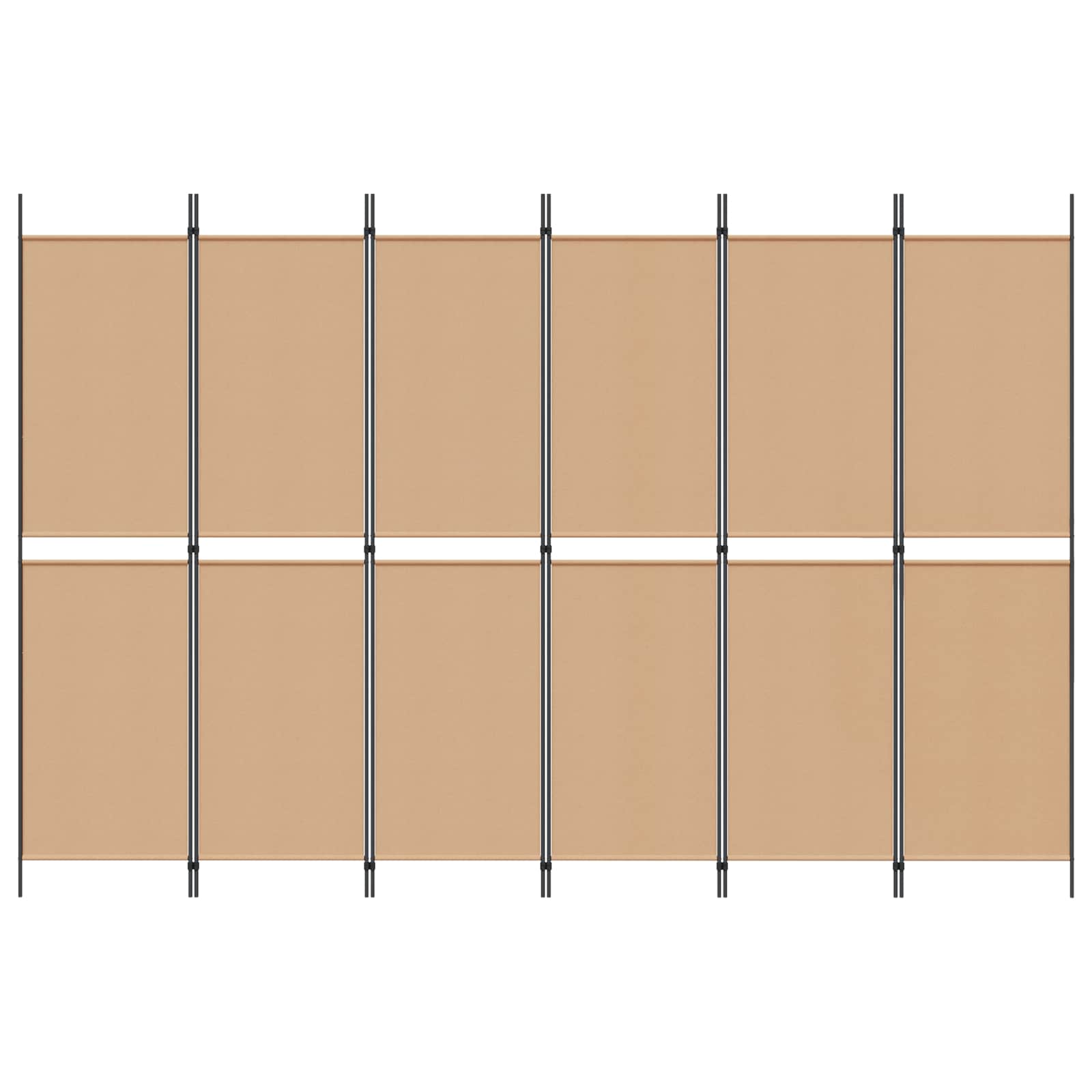 Razdjelnik prostora s 6 panela Bež 300 x 200 cm Tkanina