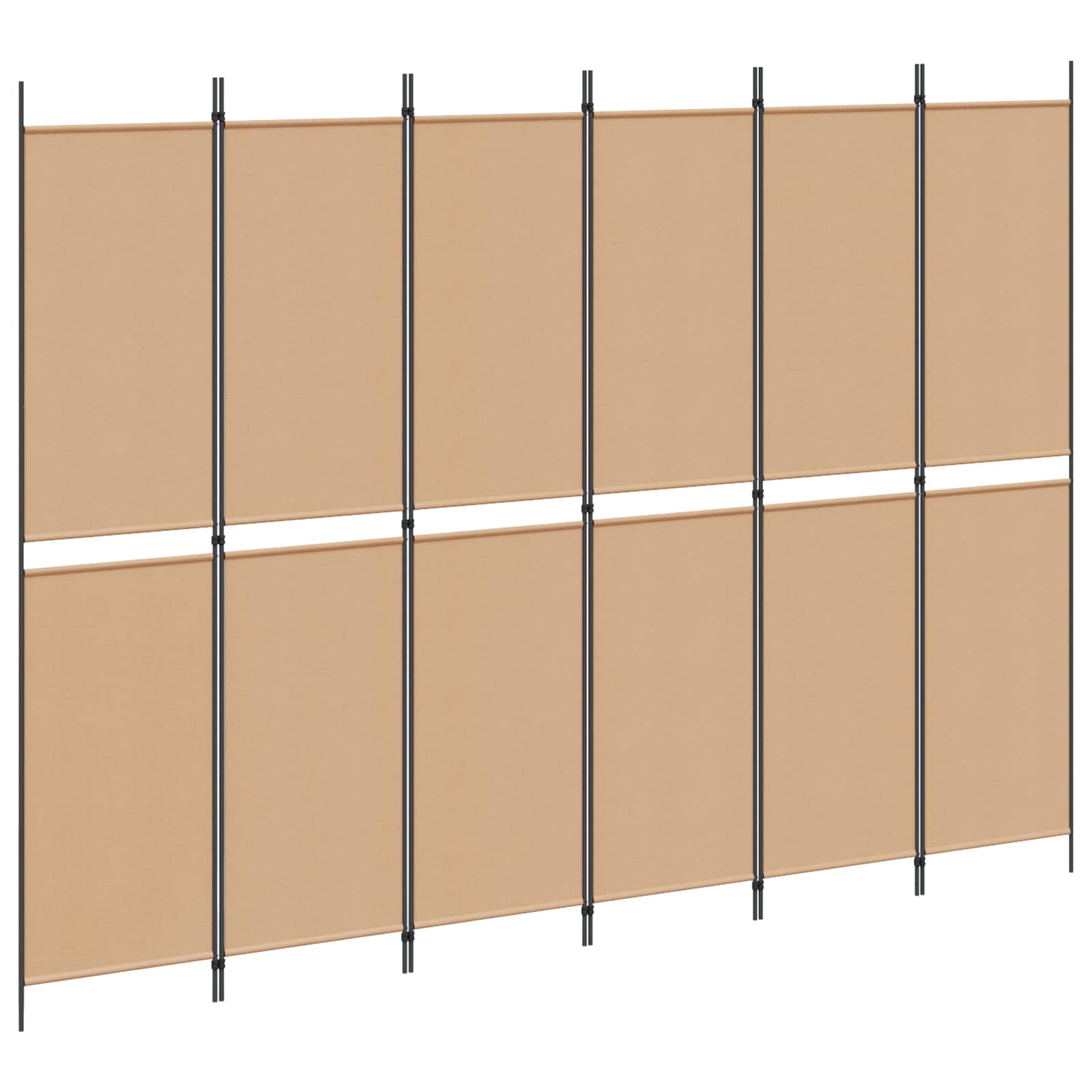 Razdjelnik prostora s 6 panela Bež 300 x 220 cm Tkanina