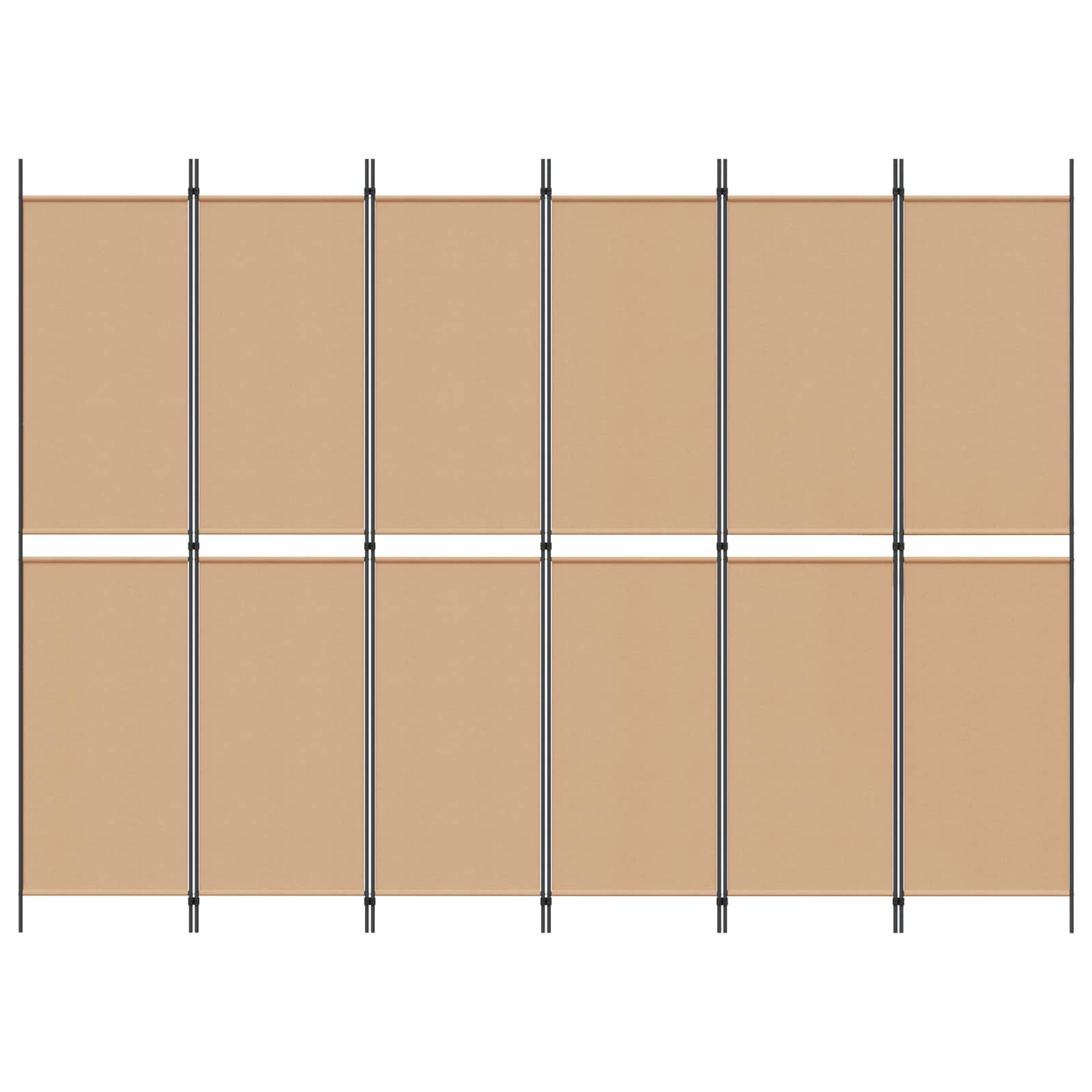 Razdjelnik prostora s 6 panela Bež 300 x 220 cm Tkanina