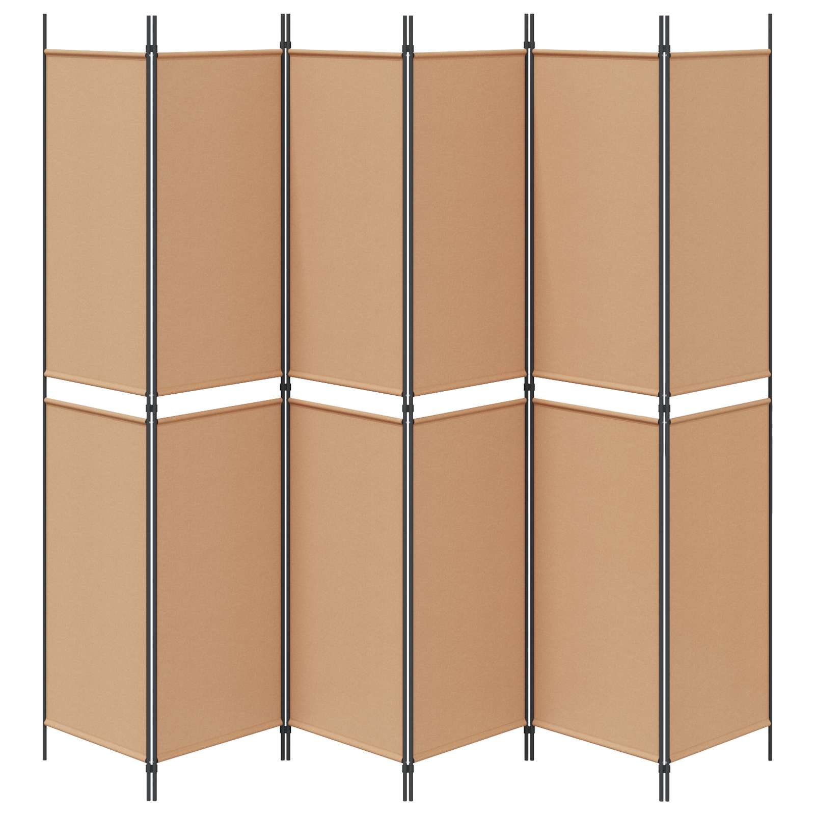 Razdjelnik prostora s 6 panela Bež 300 x 220 cm Tkanina