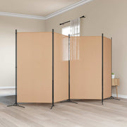 4-panelni pregradni zid Bež 346 x 180 cm Tkanina