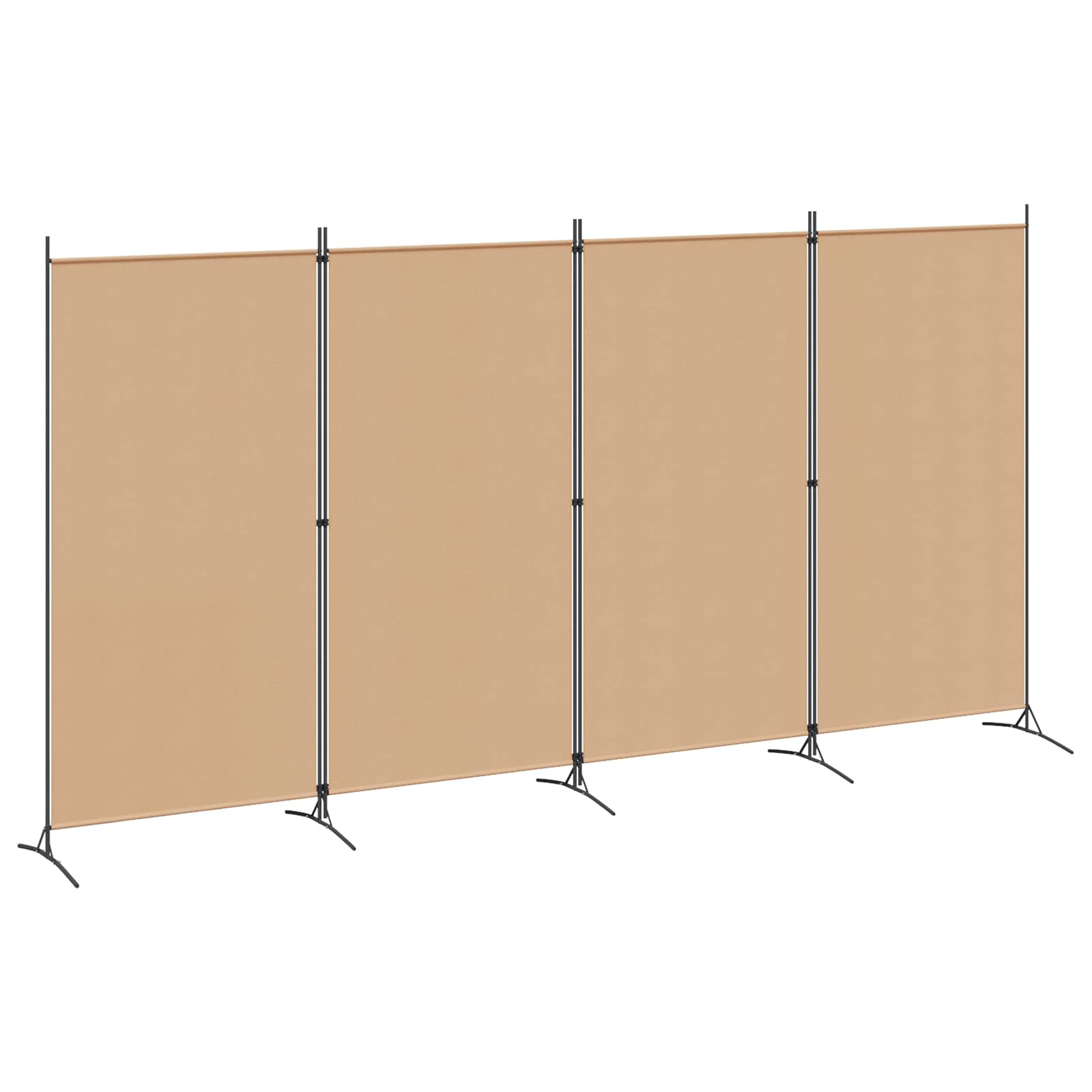 4-panelni pregradni zid Bež 346 x 180 cm Tkanina