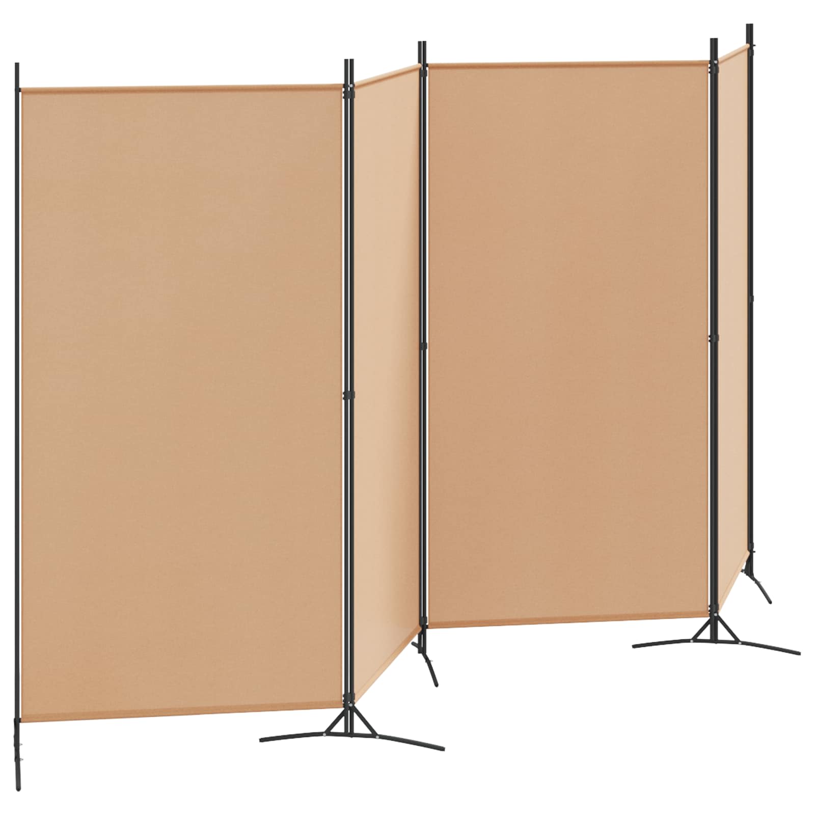 4-panelni pregradni zid Bež 346 x 180 cm Tkanina