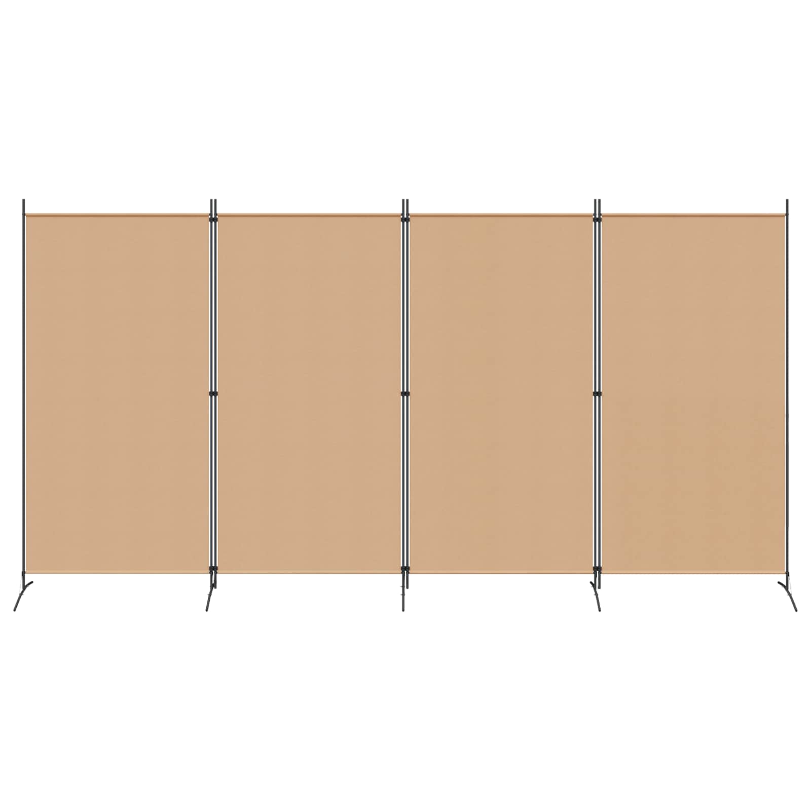 4-panelni pregradni zid Bež 346 x 180 cm Tkanina