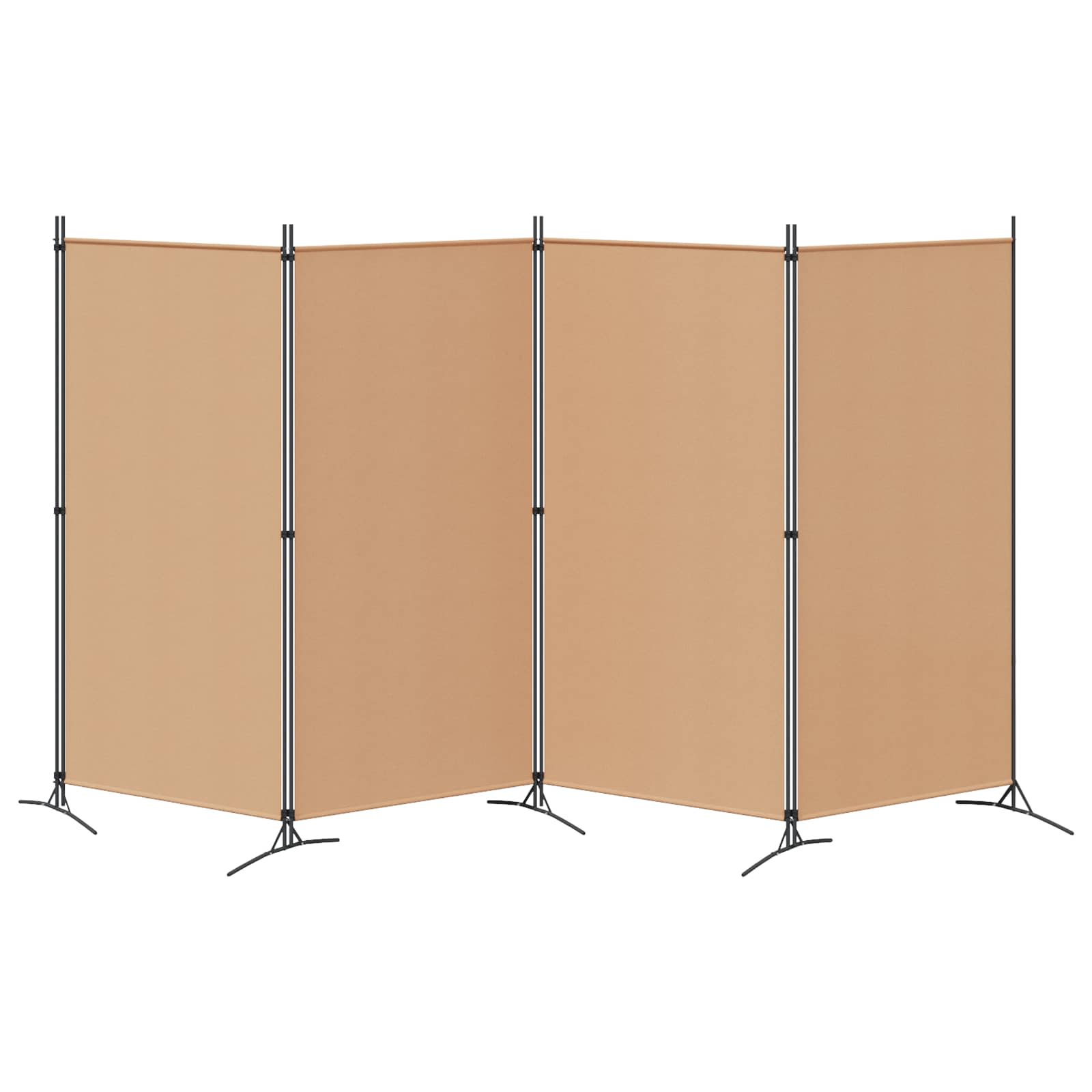 4-panelni pregradni zid Bež 346 x 180 cm Tkanina