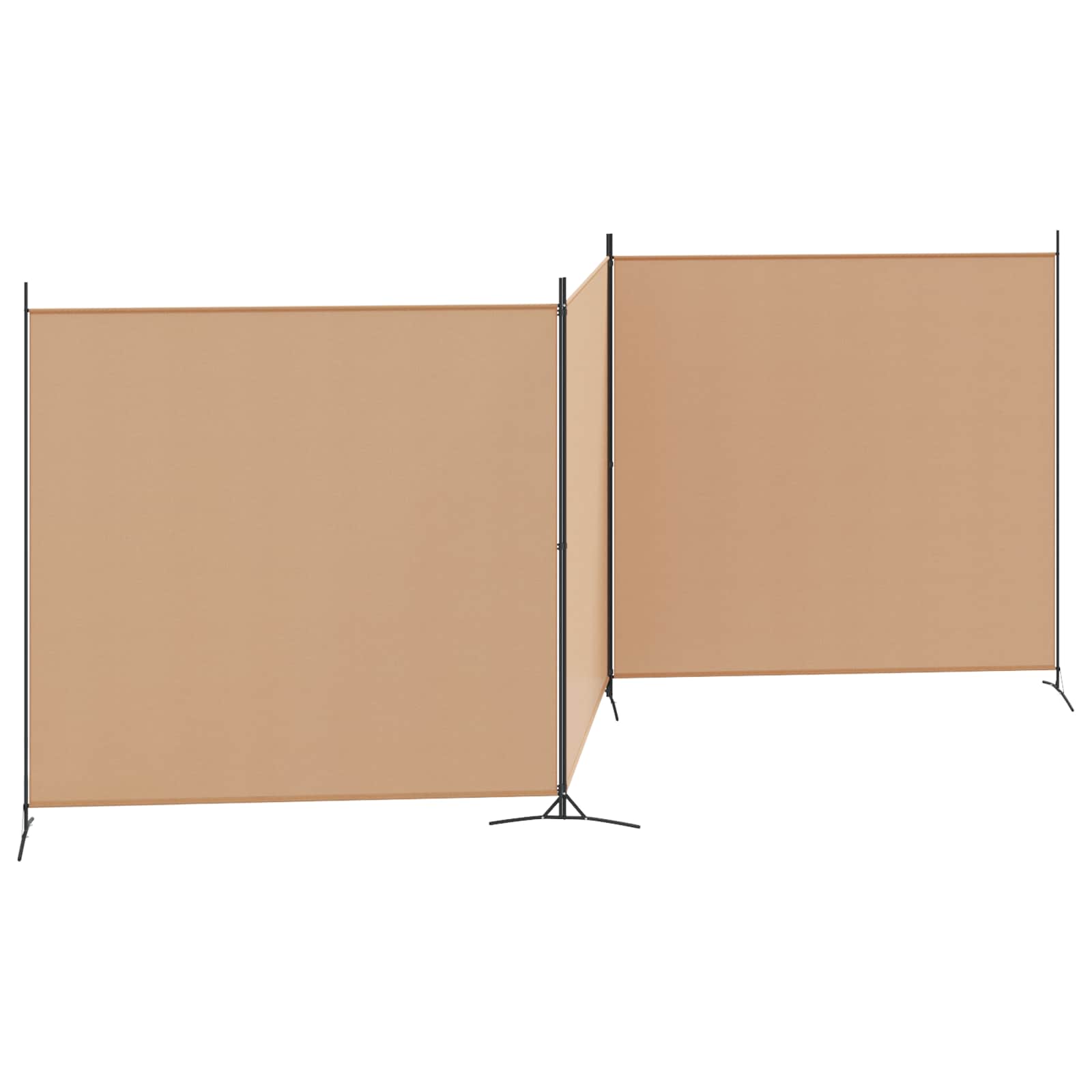 4-panelni pregradni zid Bež 525 x 180 cm Tkanina