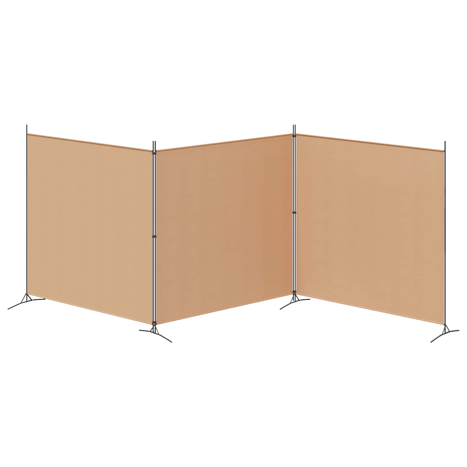 4-panelni pregradni zid Bež 525 x 180 cm Tkanina