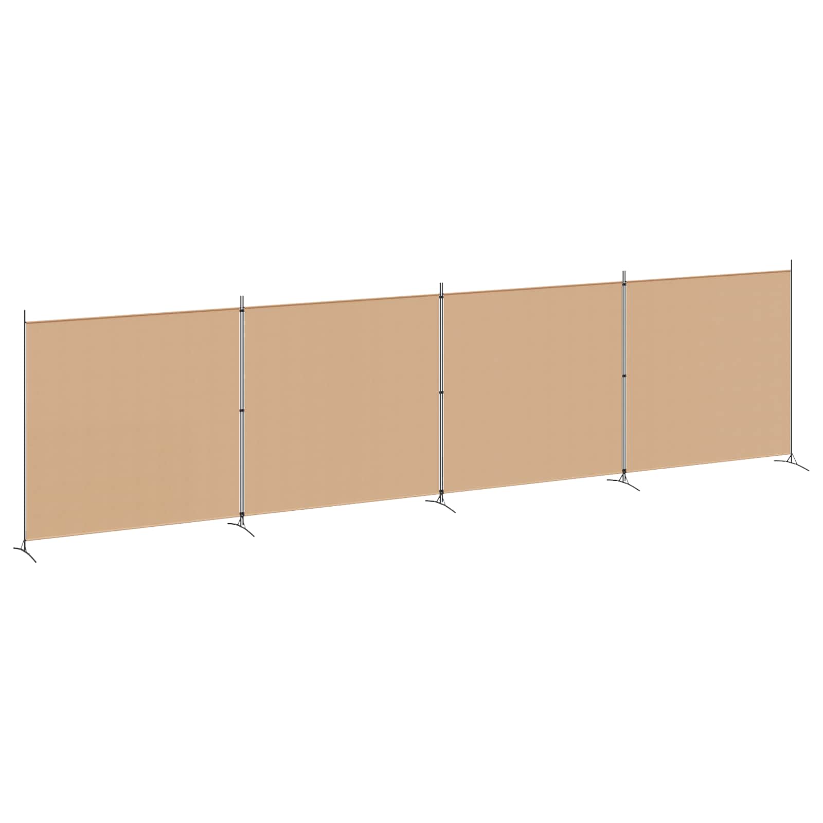 4-panelni pregradni zid Bež 698 x 180 cm Tkanina