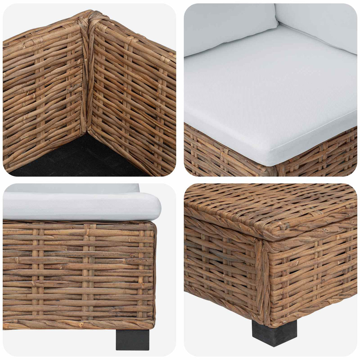 9 kom. Ratan Lounge Set s Jastucima GENDT Prirodni ratan