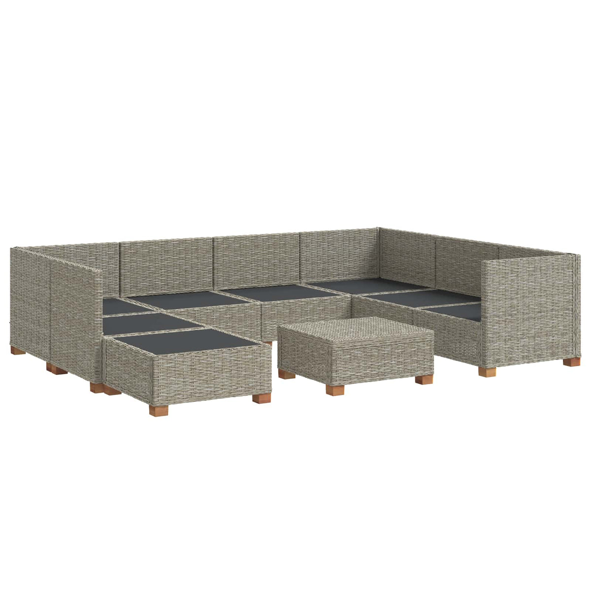 9 kom. Ratan Lounge Set s Jastucima GENDT Prirodni ratan