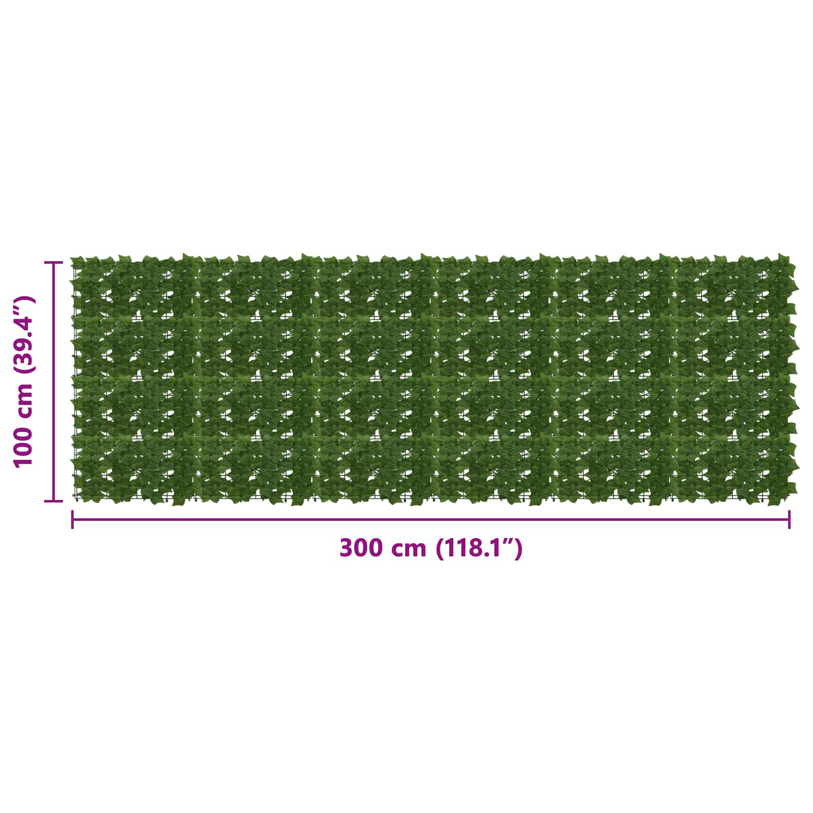 Zaslon za balkon s lišćem Zelena 300 x 100 cm