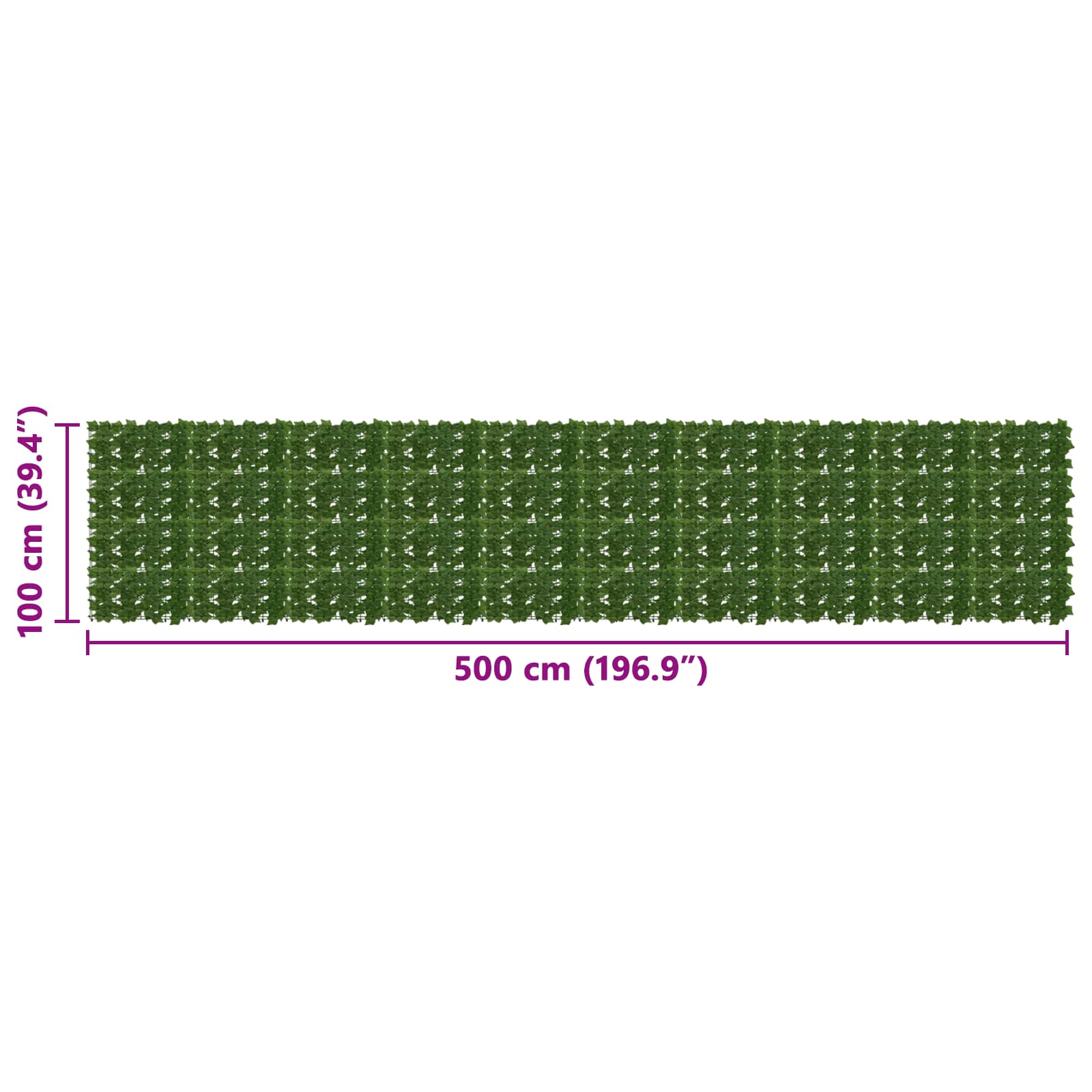 Zaslon za balkon s lišćem Zelena 500 x 100 cm