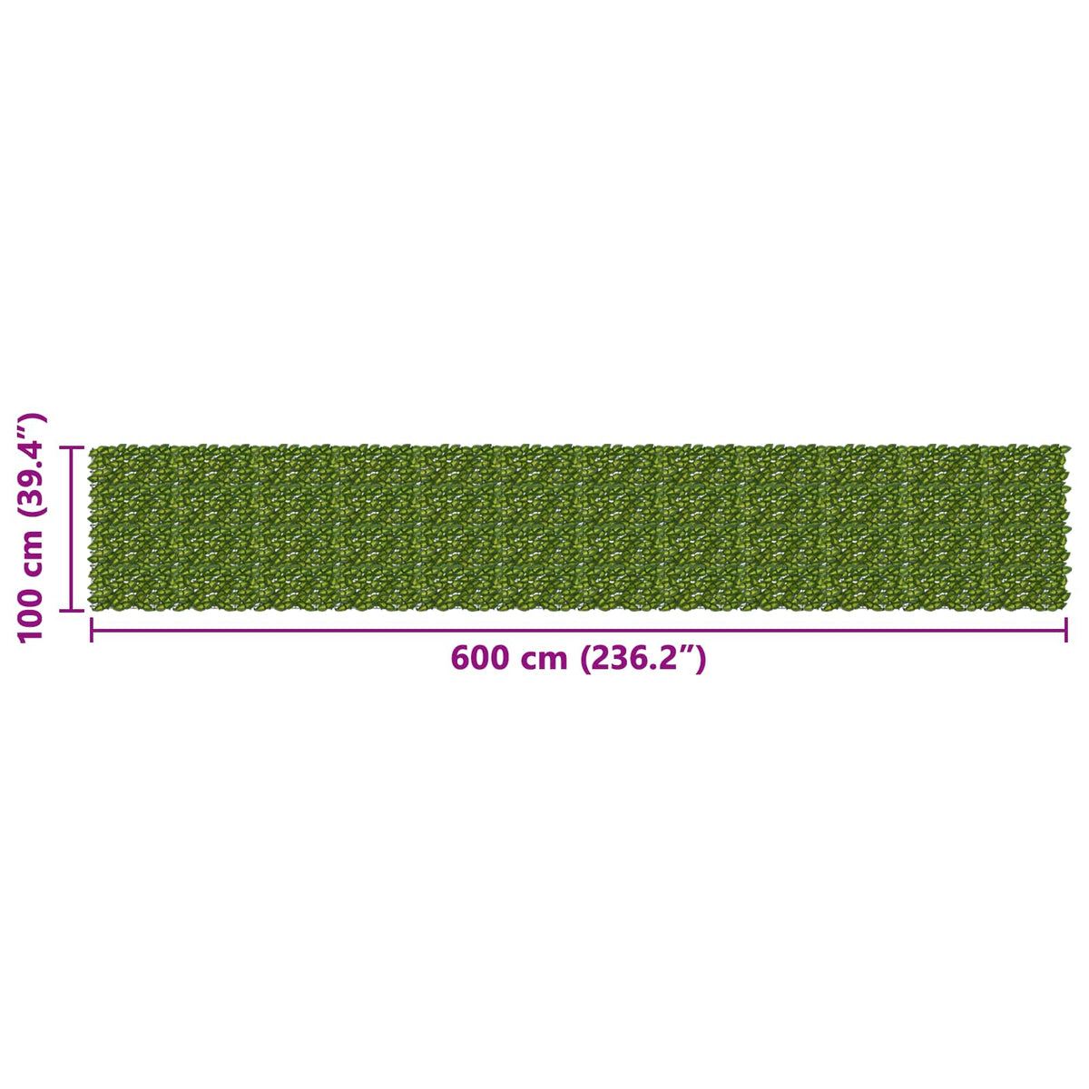 Zaslon za balkon s lišćem Zelena i žuta 600 x 100 cm