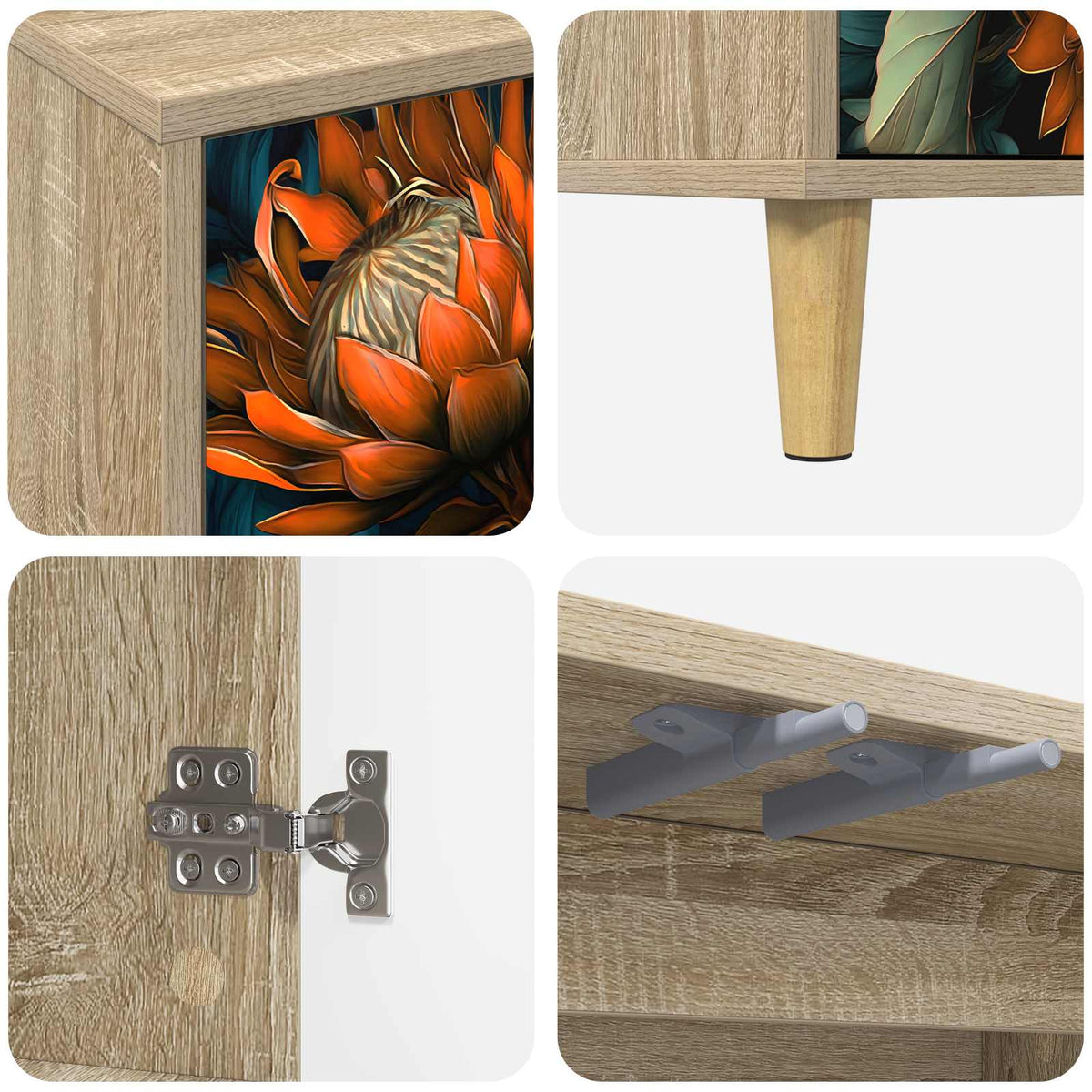 Kreveta LOCHEM Sonoma 69 x 33 x 75 cm Konstruirano drvo