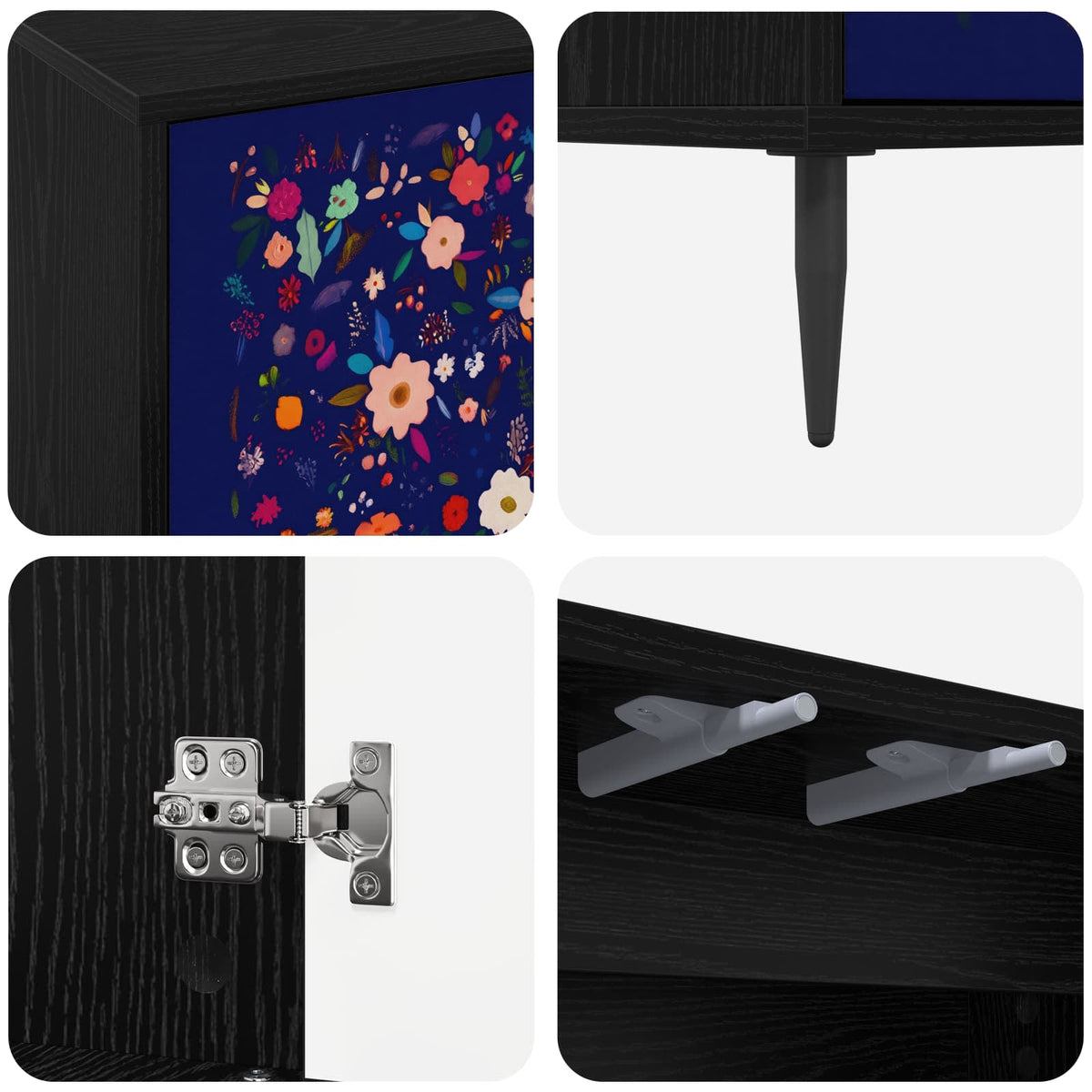 Kreveta MAINZ Crni hrast 69 x 33 x 76 cm Konstruirano drvo