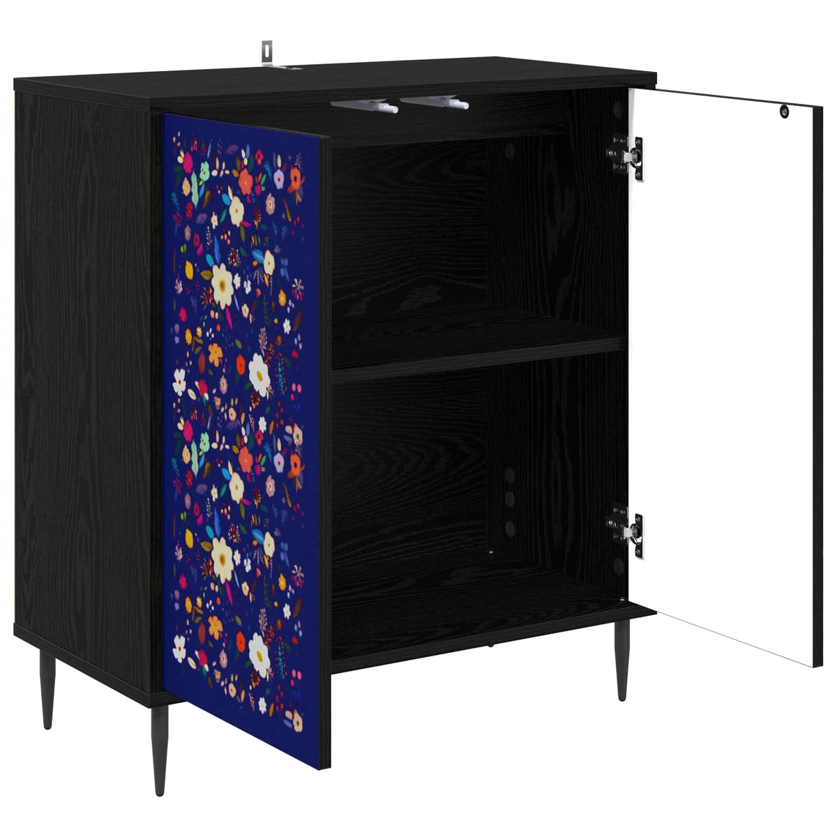 Kreveta MAINZ Crni hrast 69 x 33 x 76 cm Konstruirano drvo