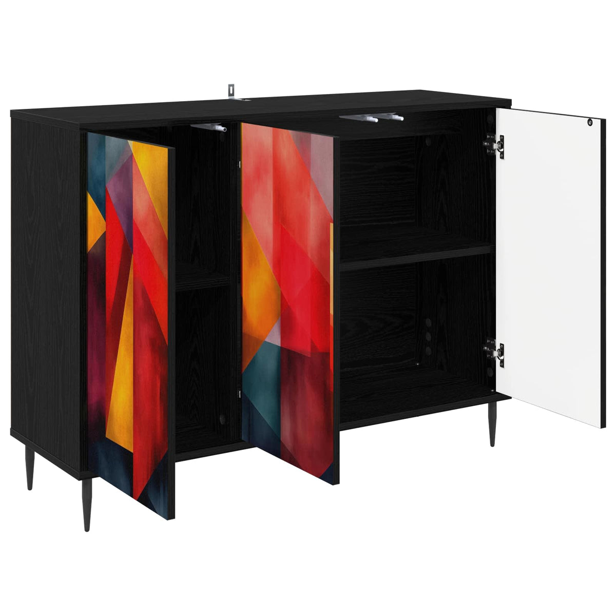 Kreveta HEESCH Crni hrast 102 x 33 x 76 cm Konstruirano drvo