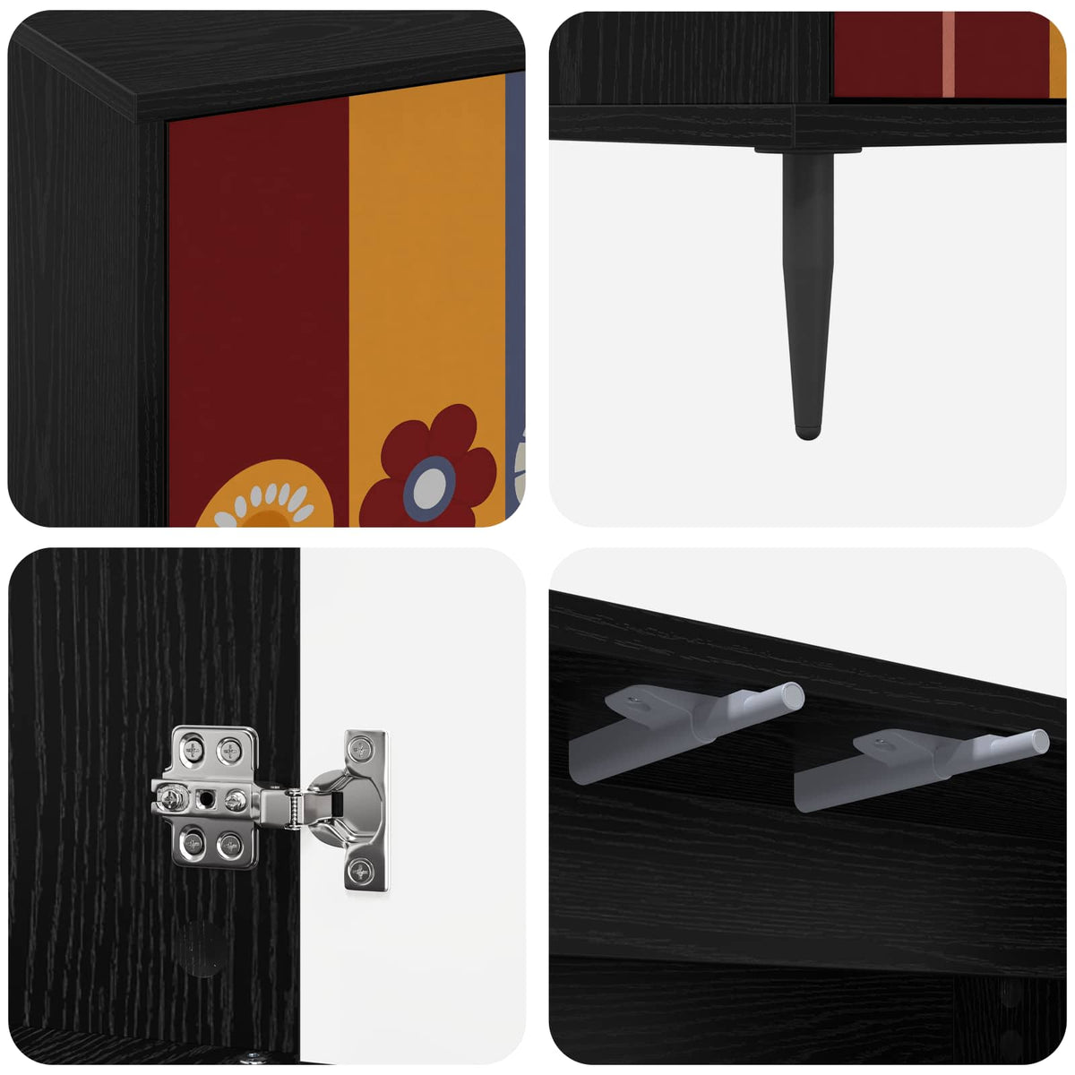 Kreveta ESSEN Crni hrast 102 x 33 x 76 cm Konstruirano drvo