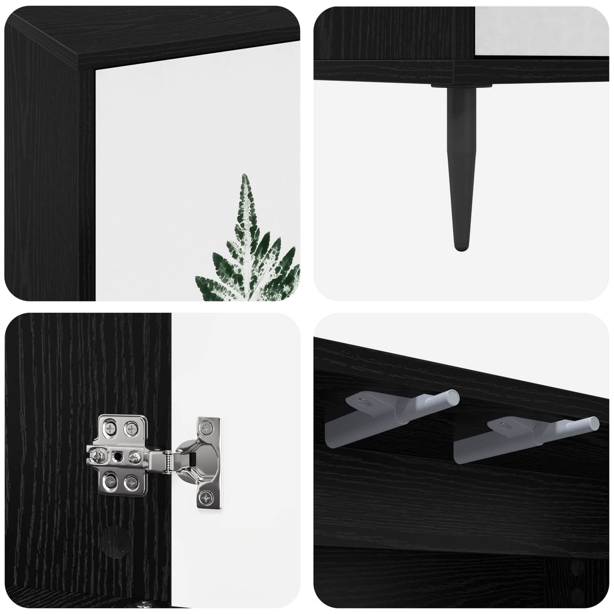 Kreveta HANAU Crni hrast 102 x 33 x 76 cm Konstruirano drvo