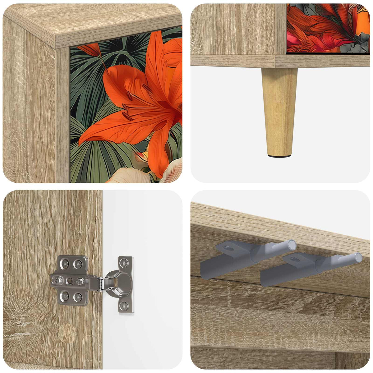 TV ormar GENNEP 69 x 33 x 50 cm Sonoma Konstruirano drvo