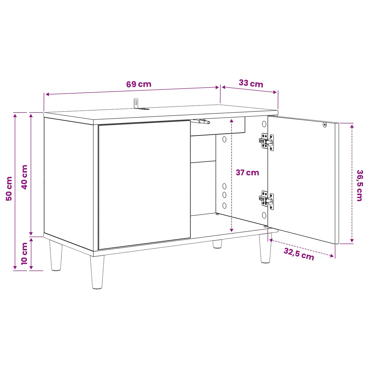 TV ormar DOKKUM 69 x 33 x 50 cm Sonoma Konstruirano drvo