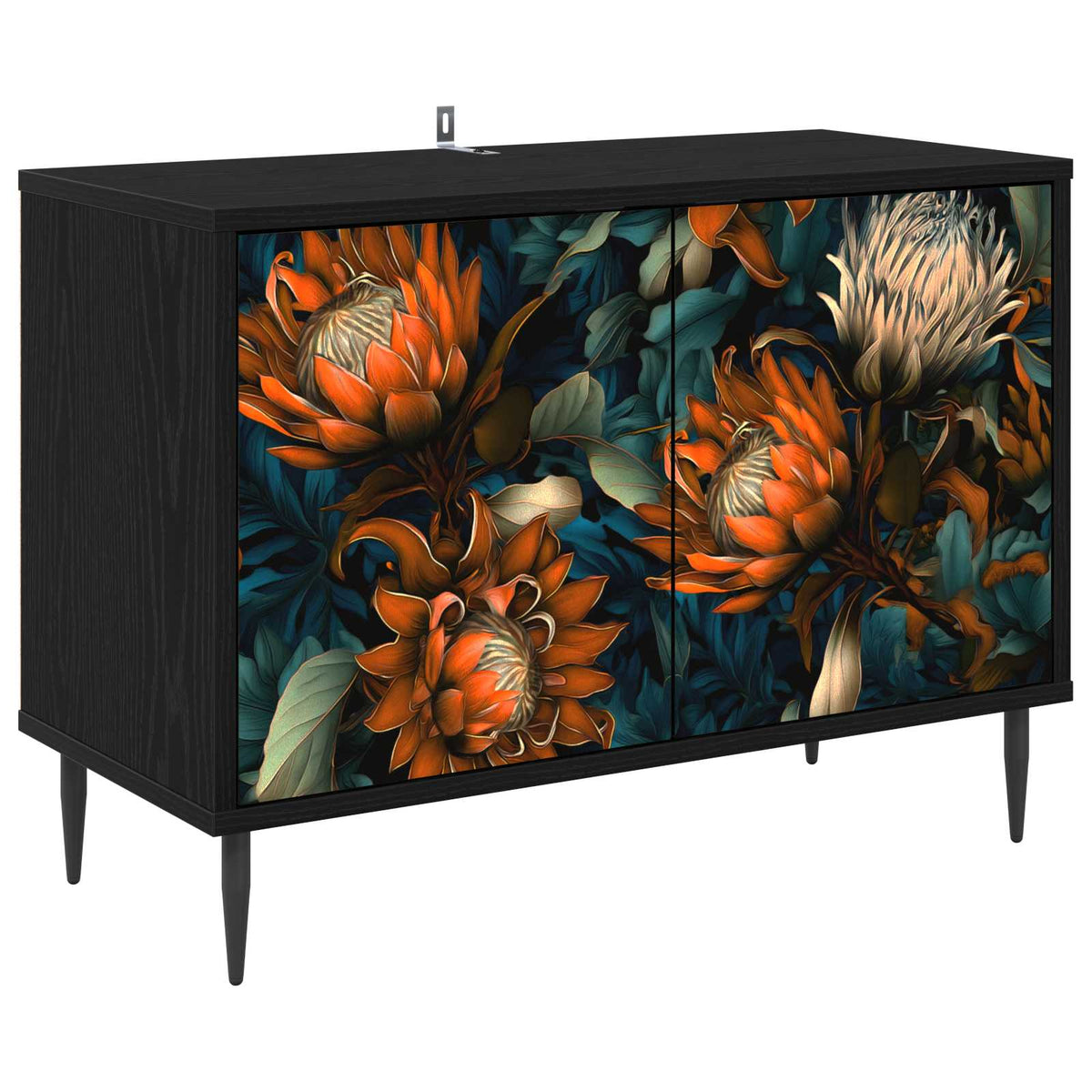 TV ormar LOCHEM 69 x 33 x 50,5 cm Crni hrast Konstruirano drvo