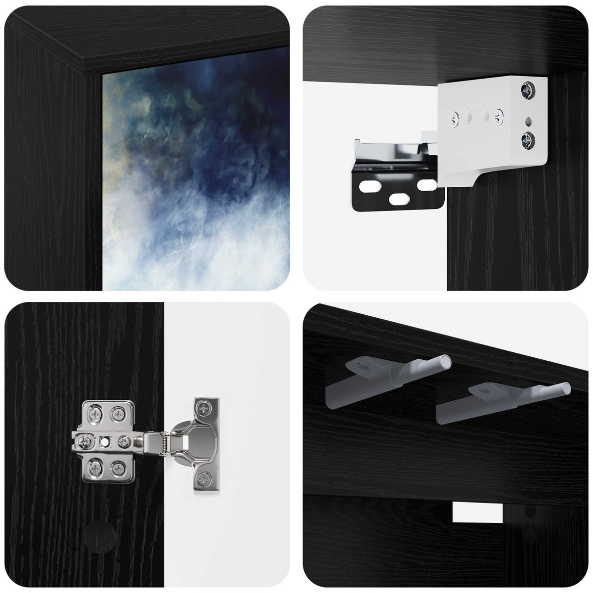 TV ormar RAALTE 69 x 33 x 50,5 cm Crni hrast Konstruirano drvo